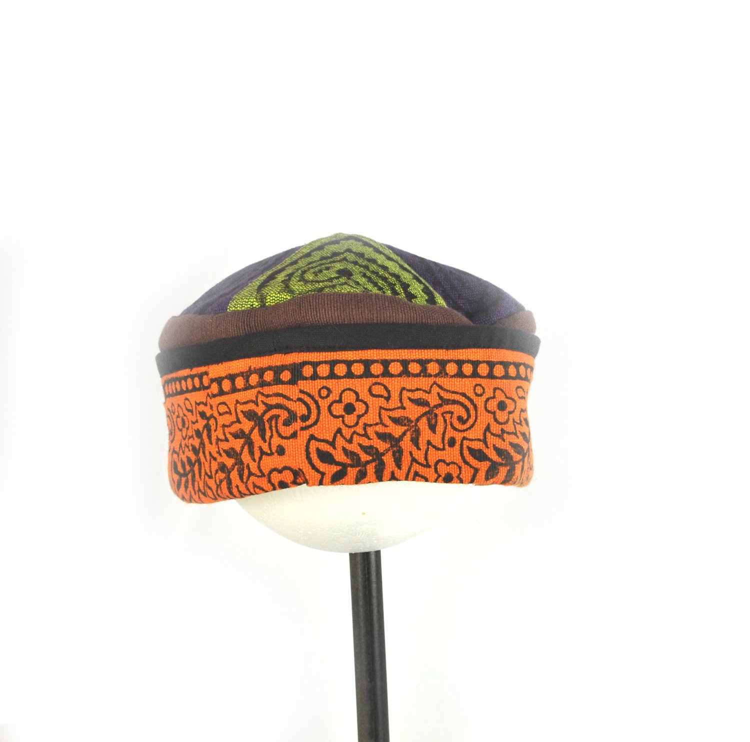 woodblock print hat  M  Nepal  #117