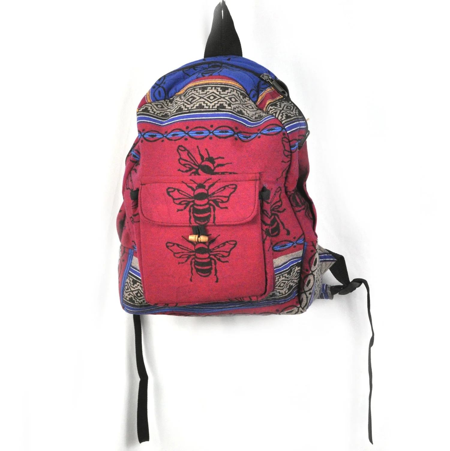 woodblock print backpack Nepal #826