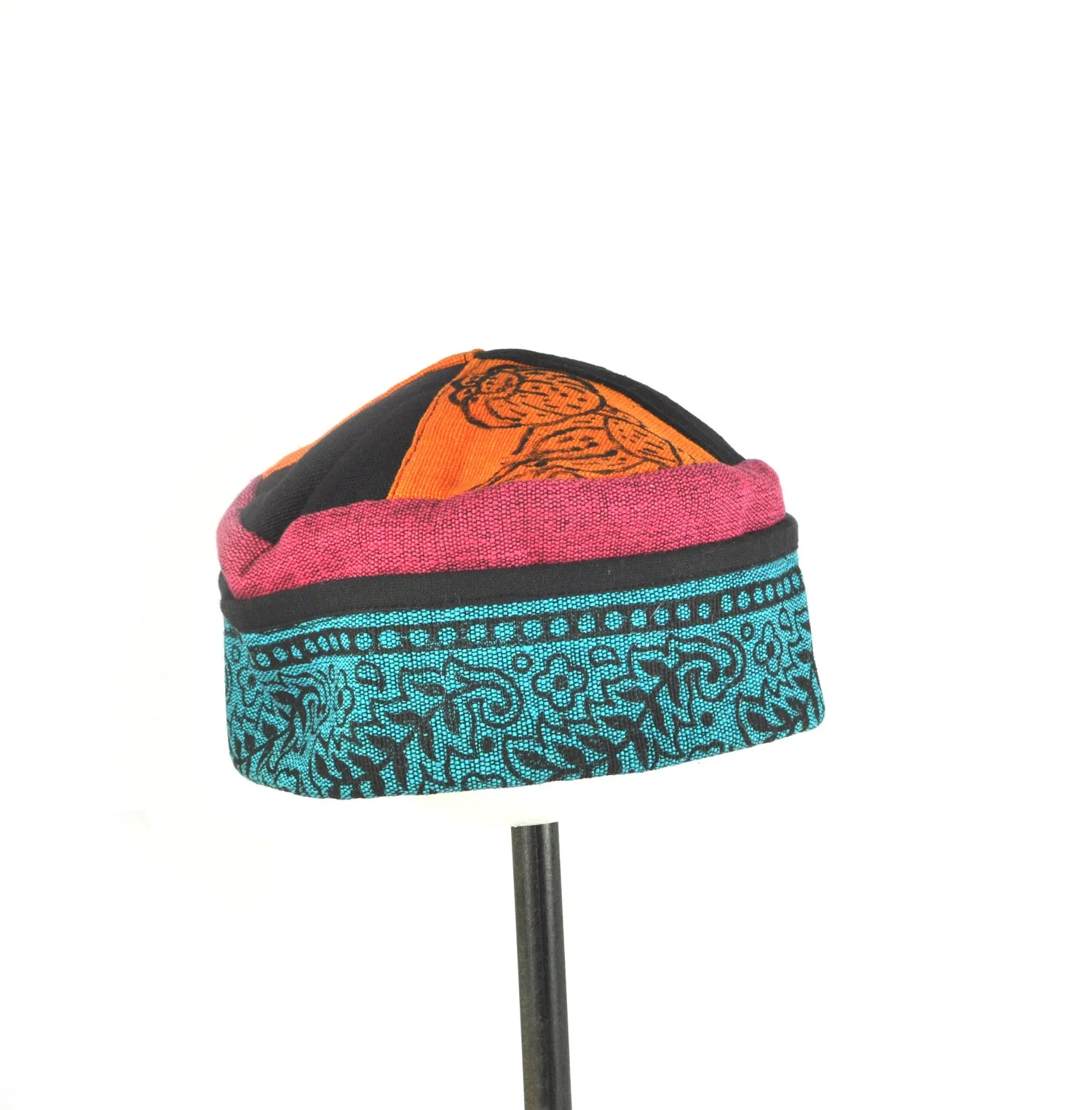 woodblock print hat  M  Nepal  #180