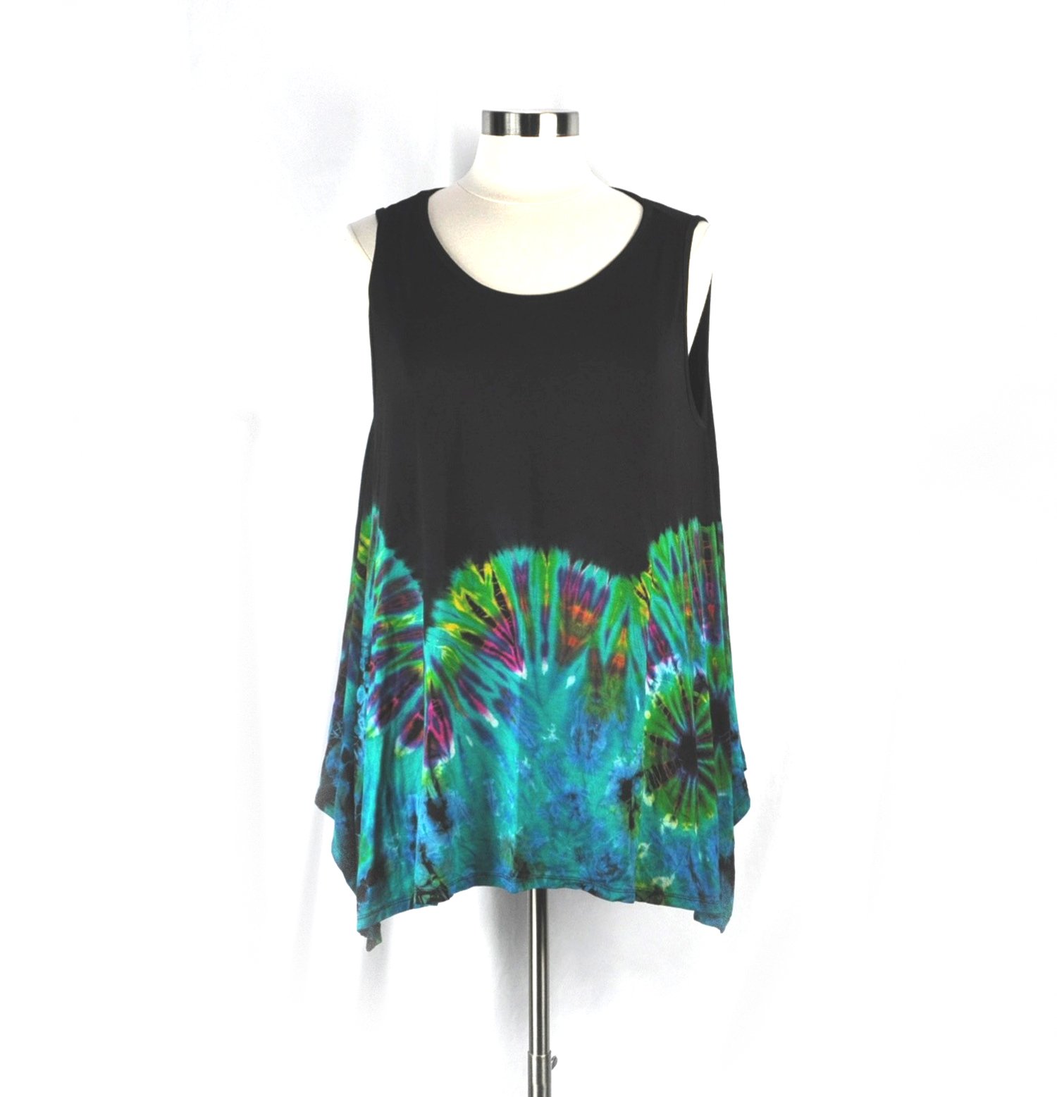 hand dyed flared tank top  Thailand #01
