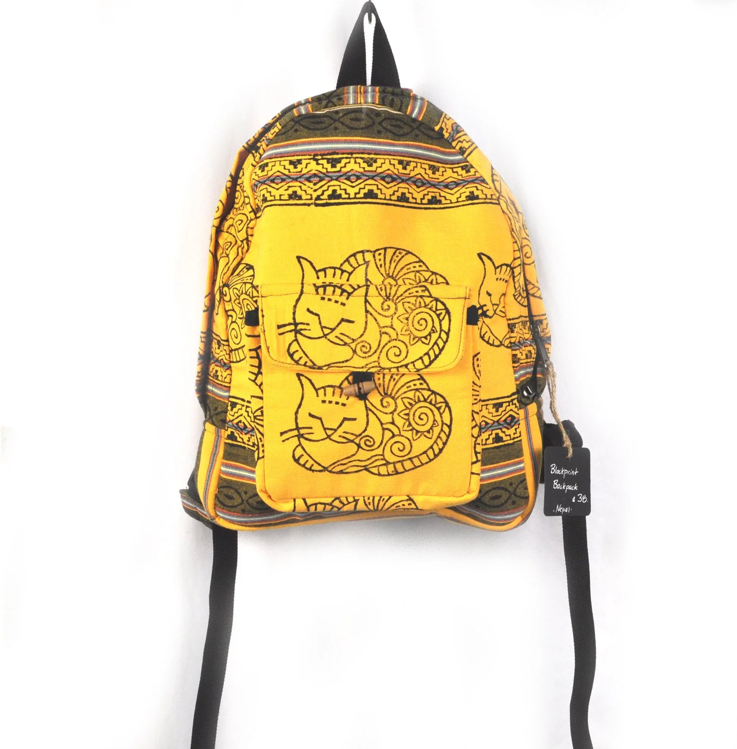 woodblock print backpack Nepal #1000