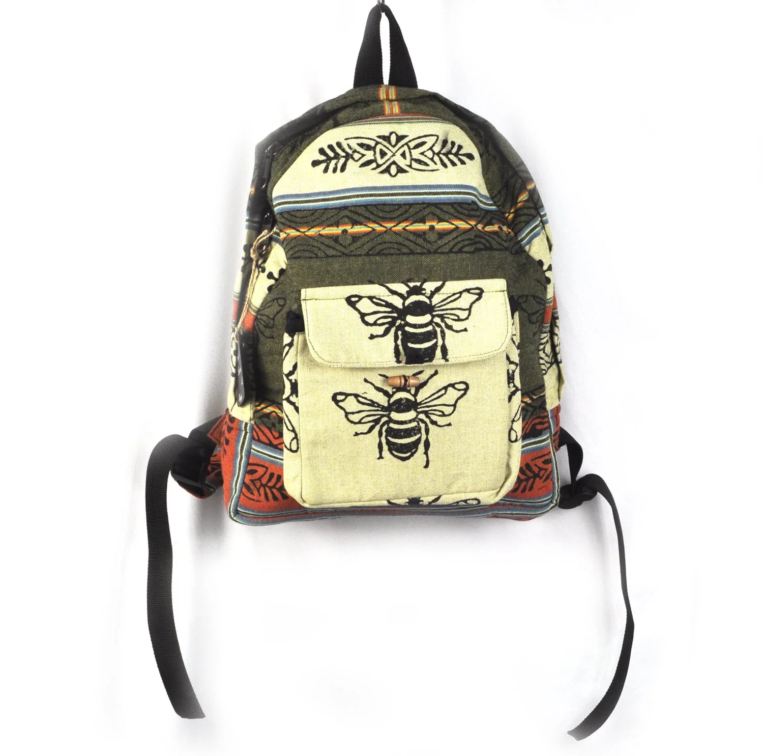 woodblock print backpack Nepal #604
