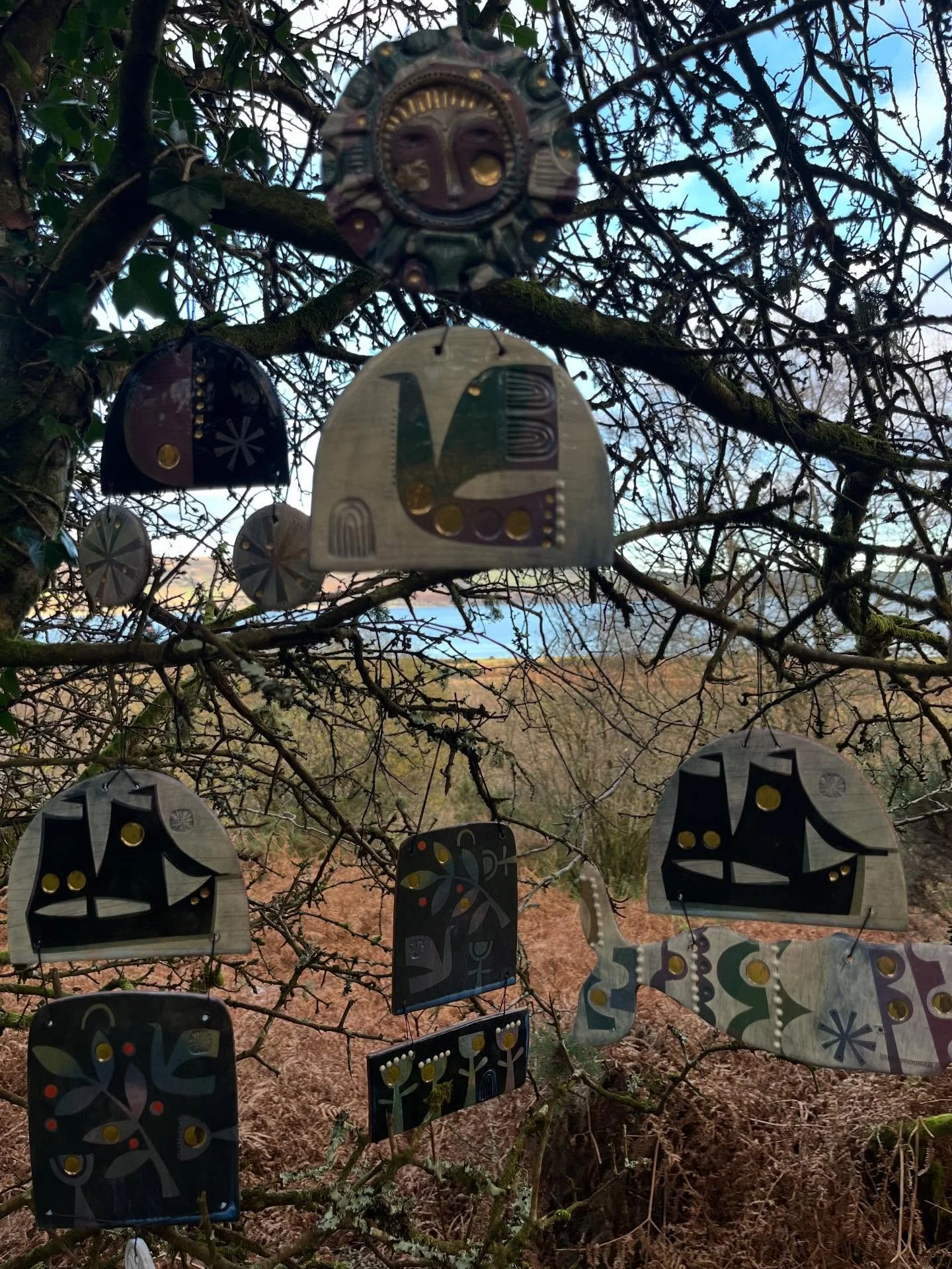 &lsquo;Story&rsquo; ceramic hangings with gold lustre coming to @evecampbelltextiles on Thursday 4th December 6-8 pm ⭐️