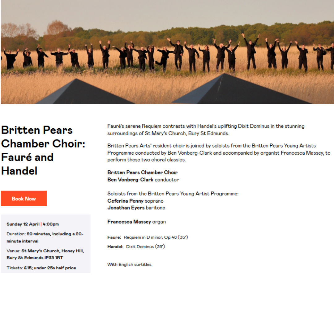 Britten Pears Chamber Choir: Faure and Handel