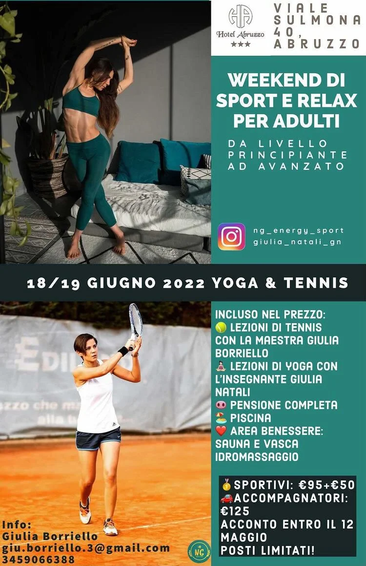YOGA &amp; TENNIS - SAB E DOM 18/19 GIU