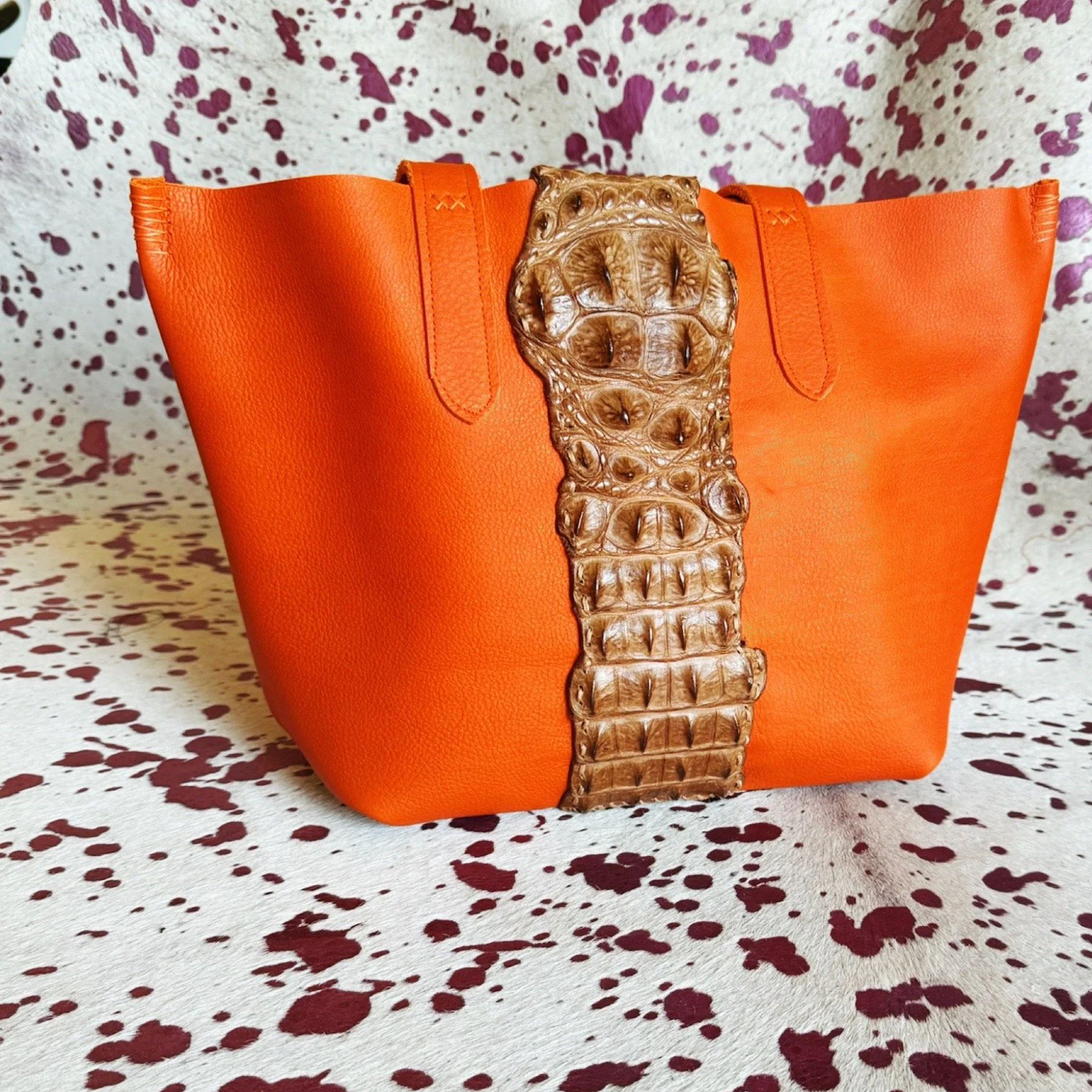 Flame Orange with Crocodile trim