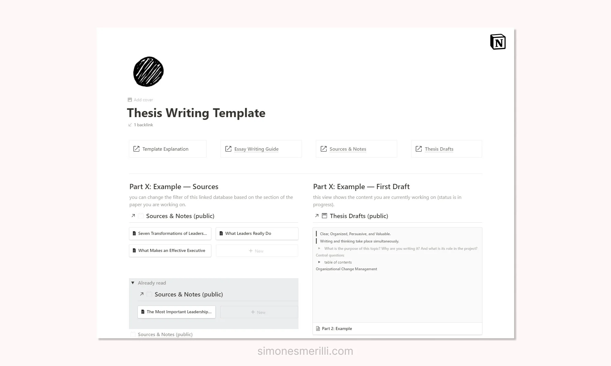 How I Use Notion for Writing a Thesis