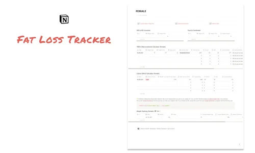 Fat Loss Tracking Notion Template