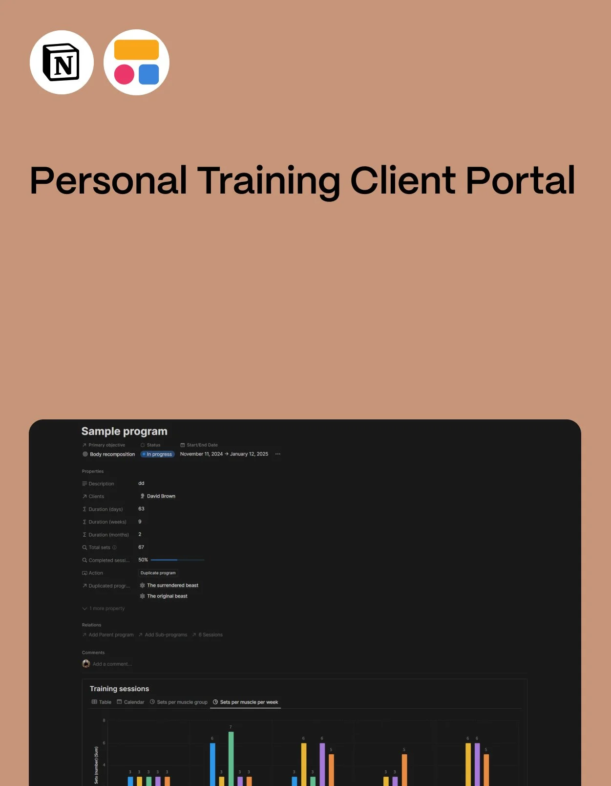 Custom personal training app/portal with Notion &amp; Softr