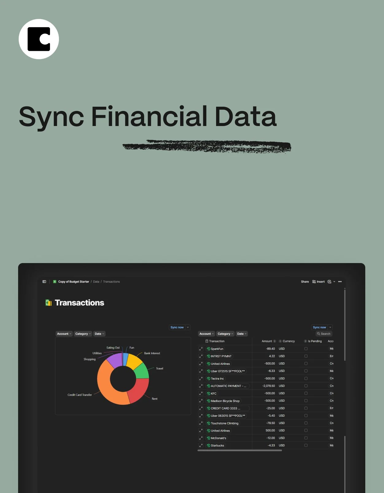 How to connect investments and financial data in Coda (Finta Pack)