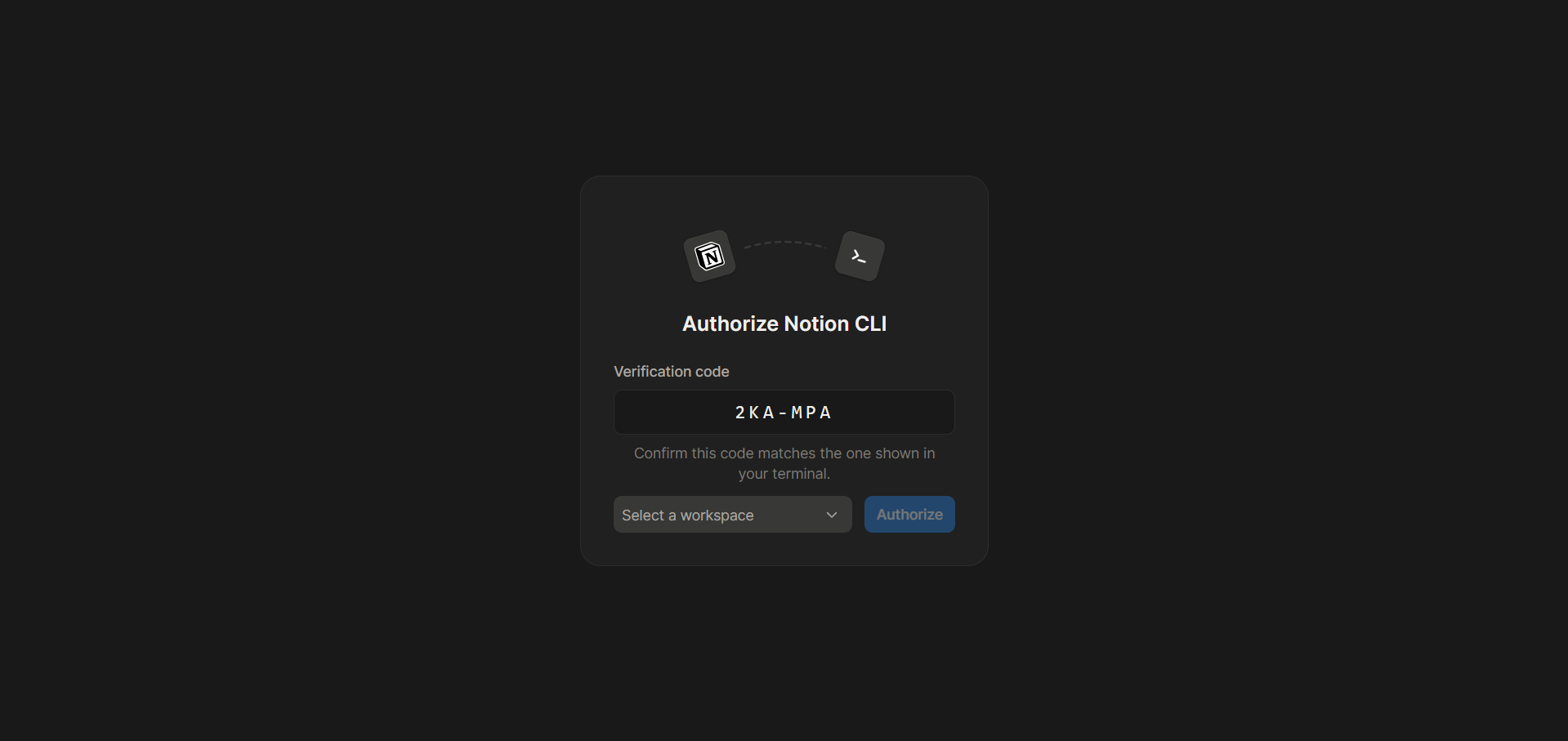 browser confirmation screen after running ntn login