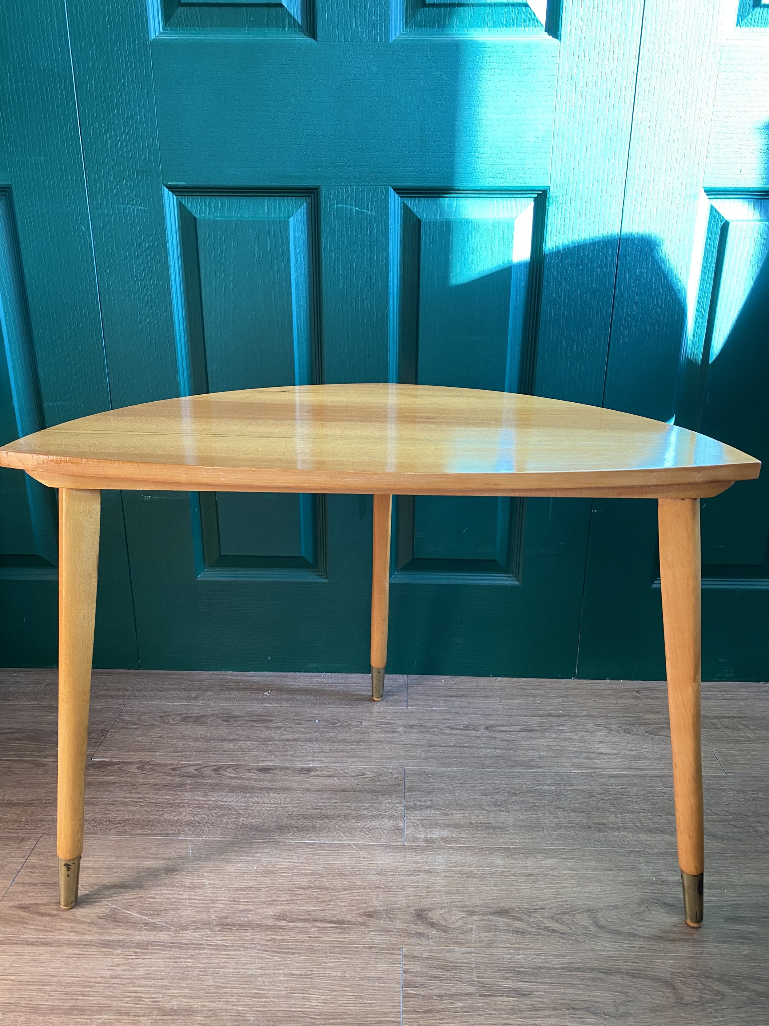 Mid century 1960s teak asymmetric coffee table side tables