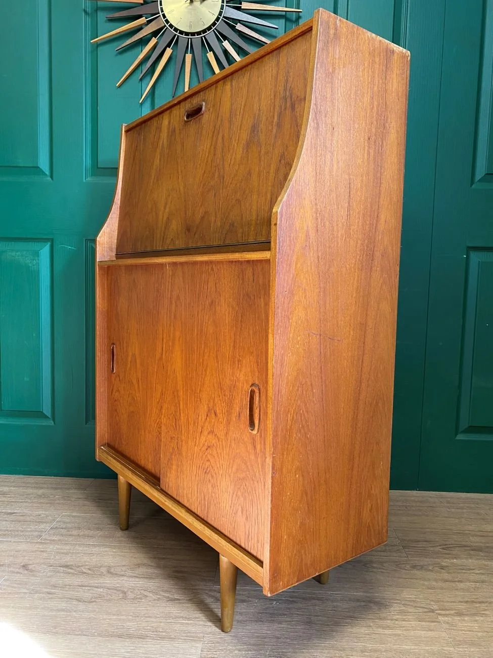 Mid Century 1960s Compact Teak Bureau