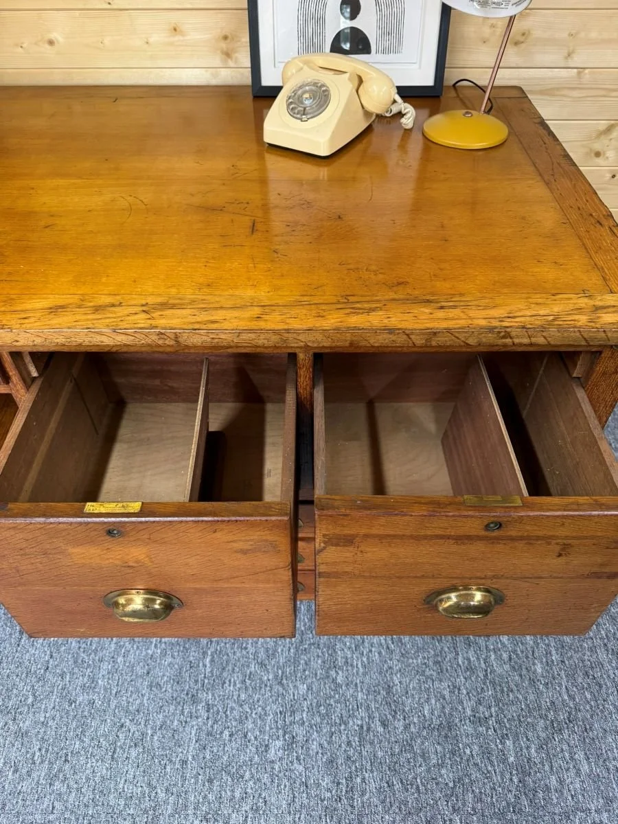 Mid century 1960s solid oak architect artist plan chest kitchen island