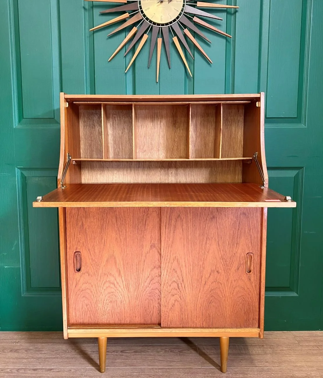 Mid Century 1960s Compact Teak Bureau