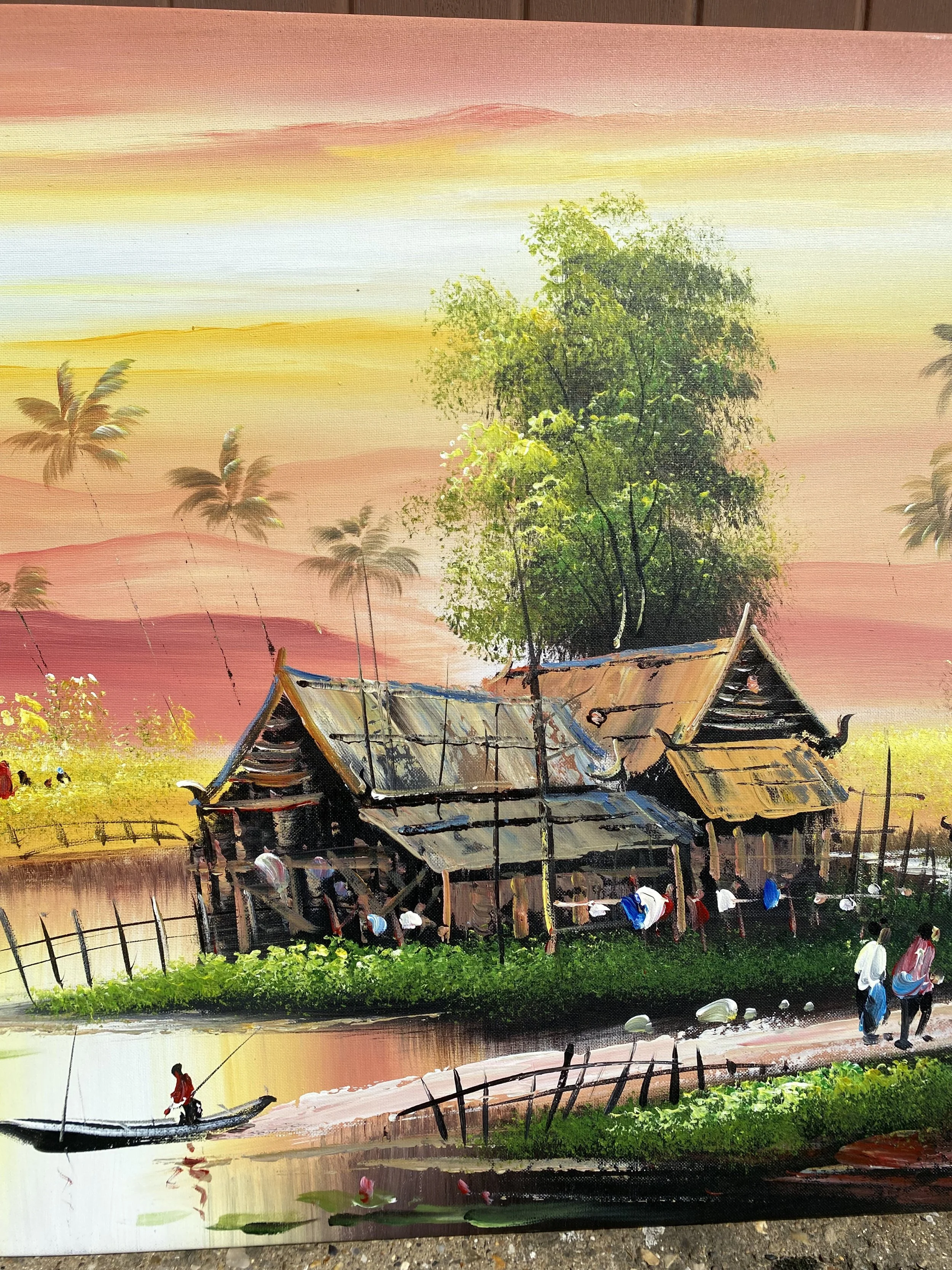 Thai Original Oil Painting Landscape, 48" x 24"