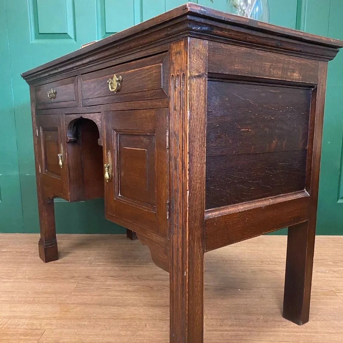 Antique Edwardian solid oak ladies writing desk