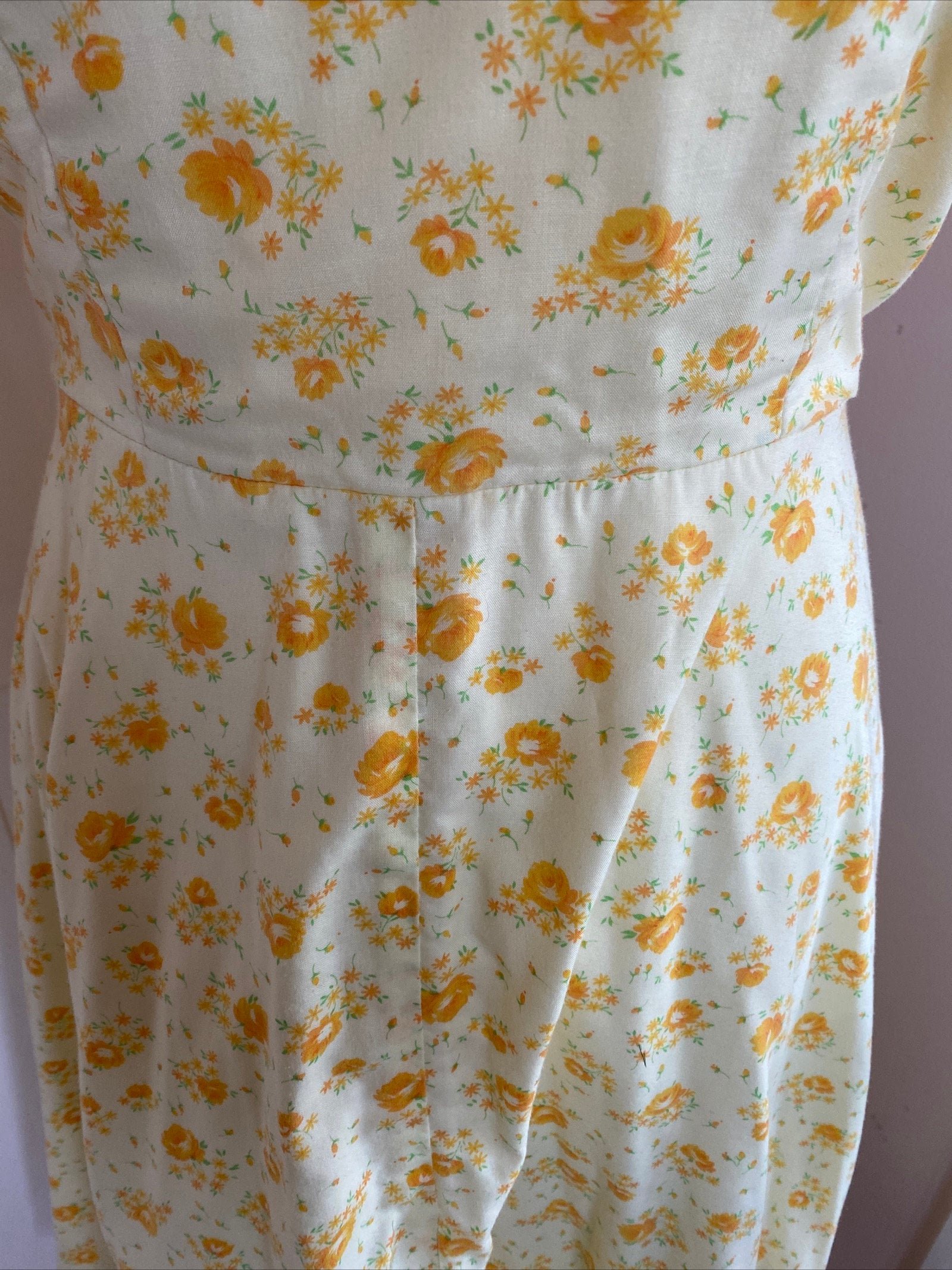 Original Vintage 1950s Dress Yellow Size 8