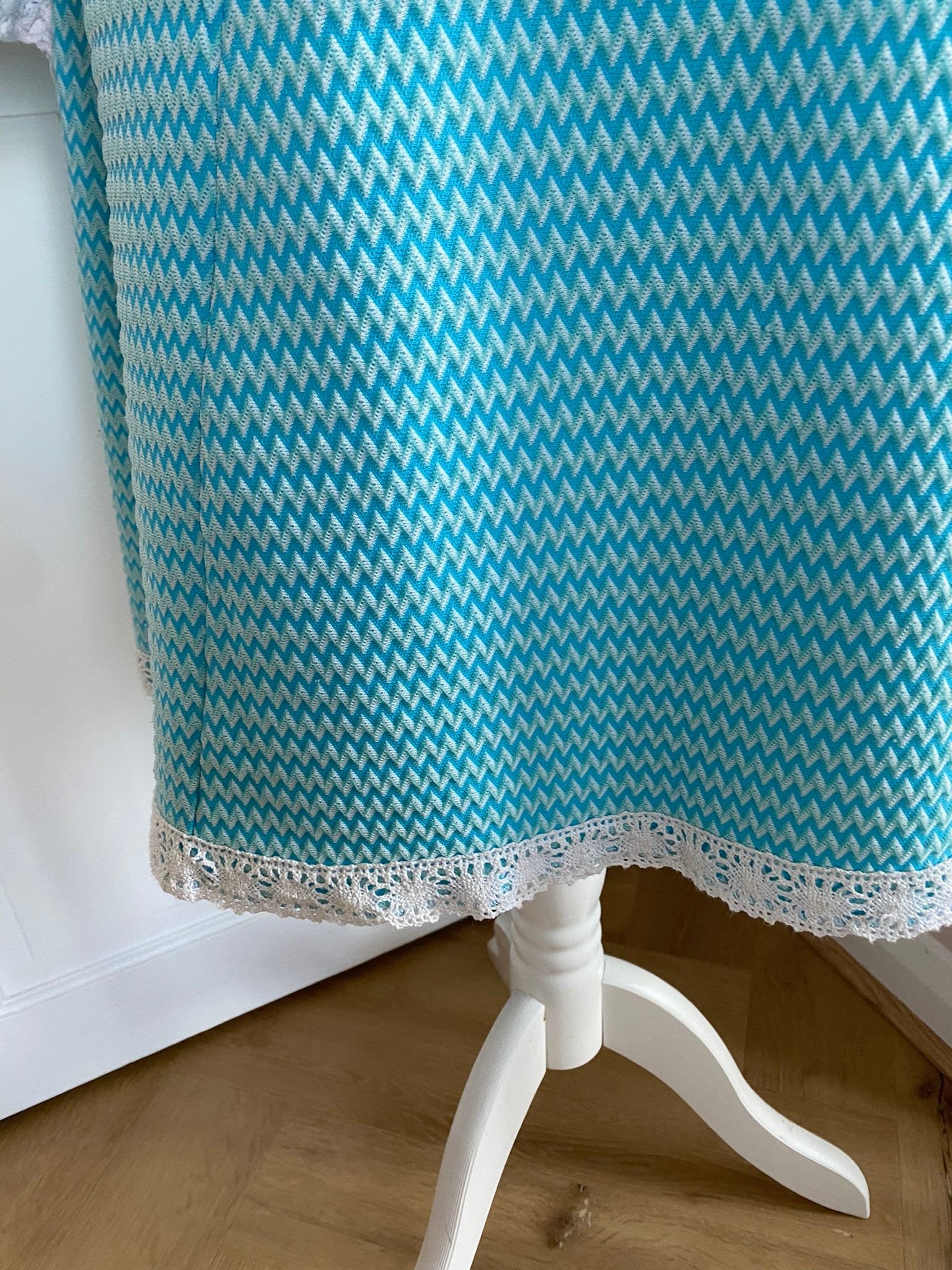 Original Vintage Handmade 1960s 1970s Shift Dress Blue Size 12-14