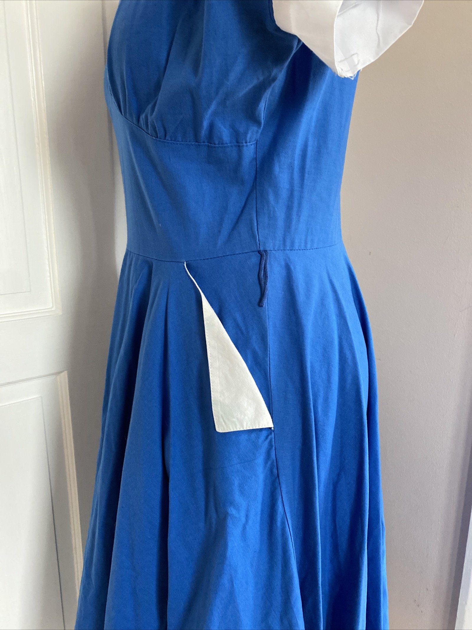 Original 1960s Vintage Richards Dress Size 16 Blue White