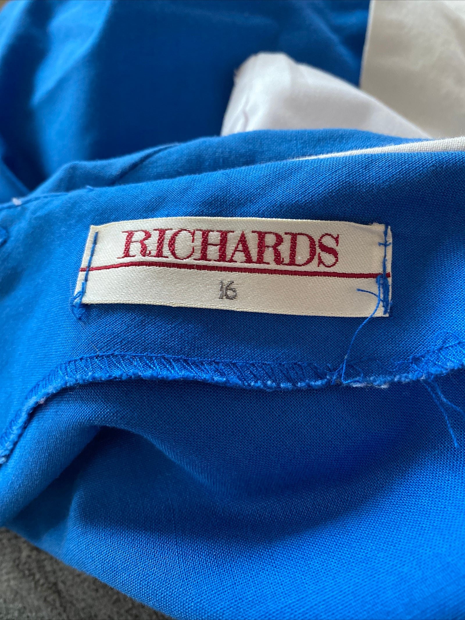 Original 1960s Vintage Richards Dress Size 16 Blue White