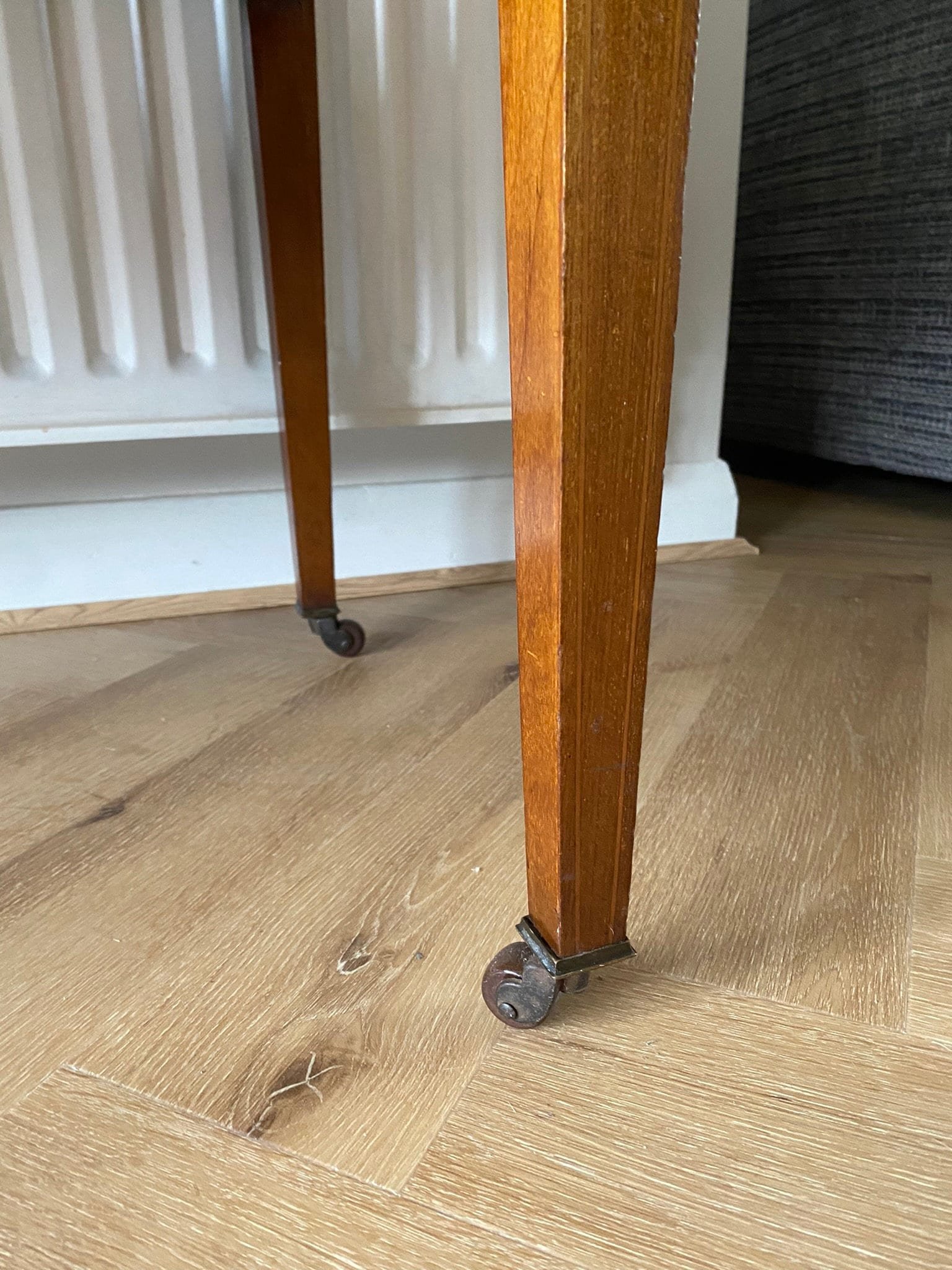 Edwardian mahogany inlaid wash stand red marble top