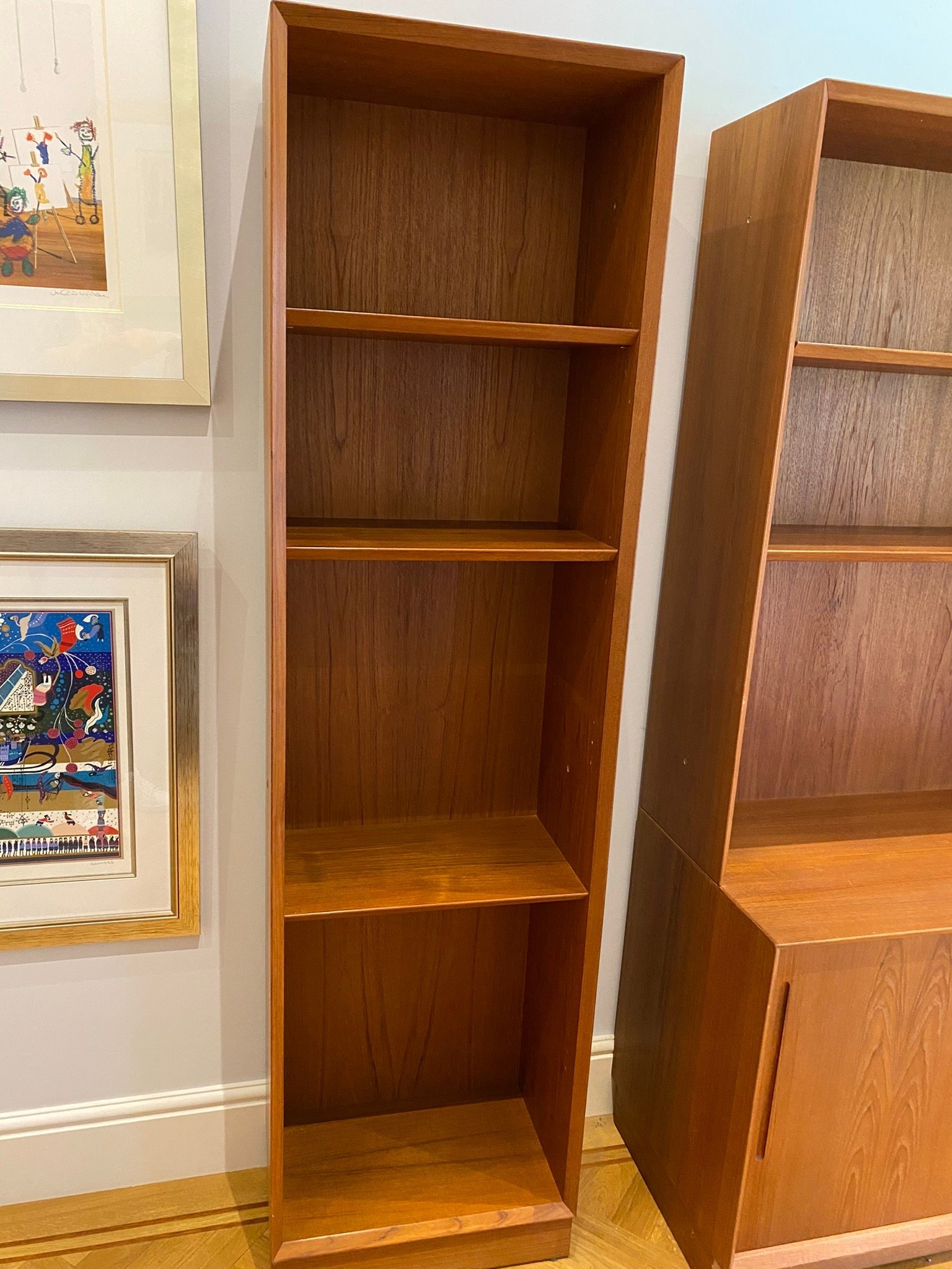 Vintage Mid Century Danish Teak Tall Bookcase