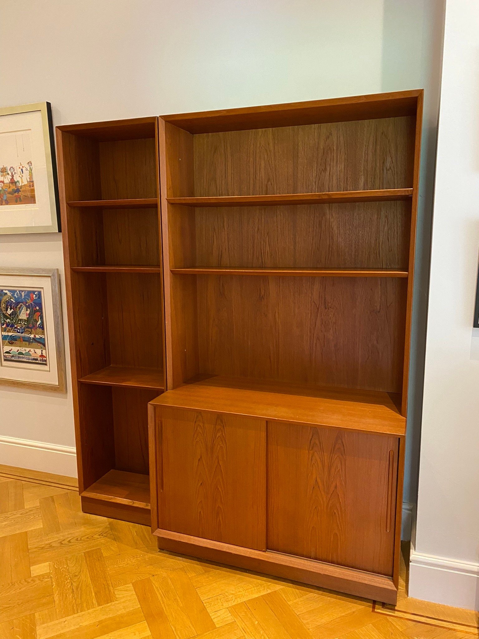 Vintage Mid Century Danish Teak Tall Bookcase