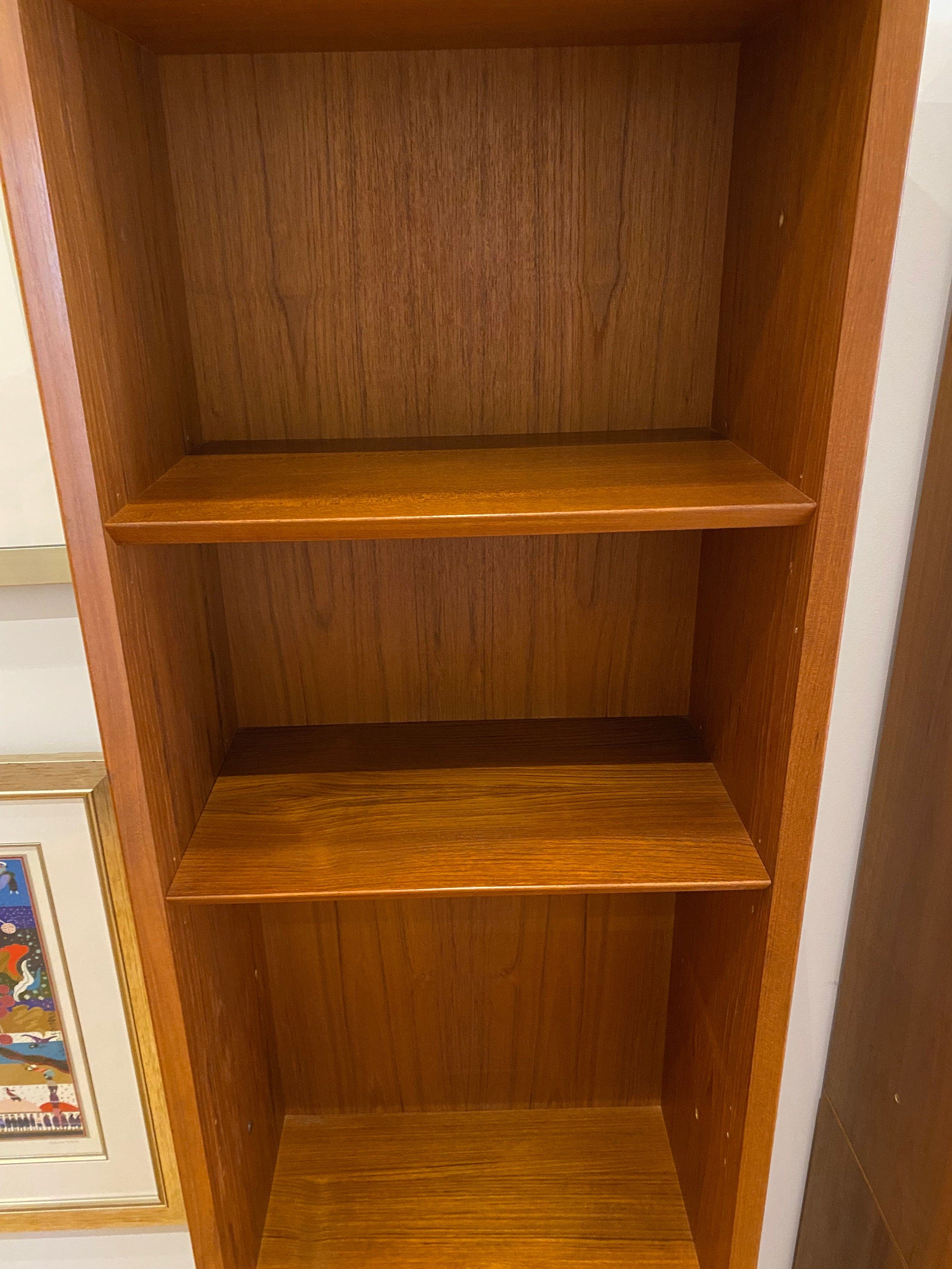 Vintage Mid Century Danish Teak Tall Bookcase