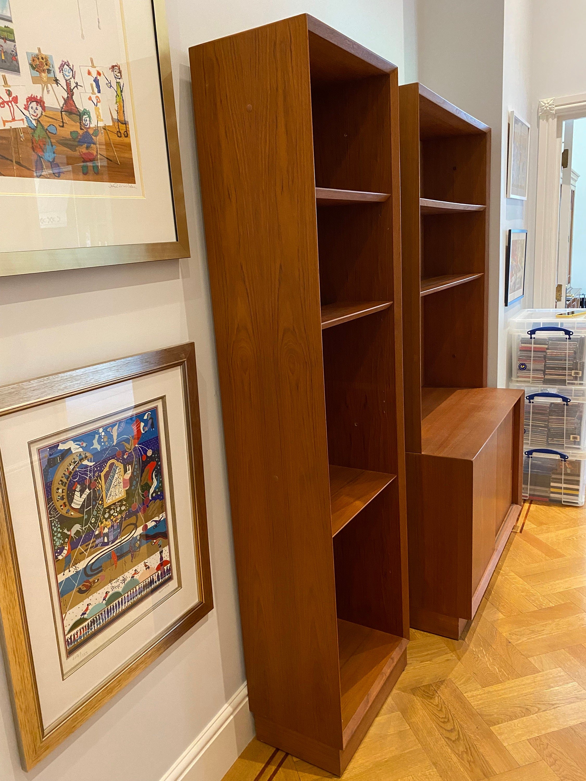 Vintage Mid Century Danish Teak Tall Bookcase