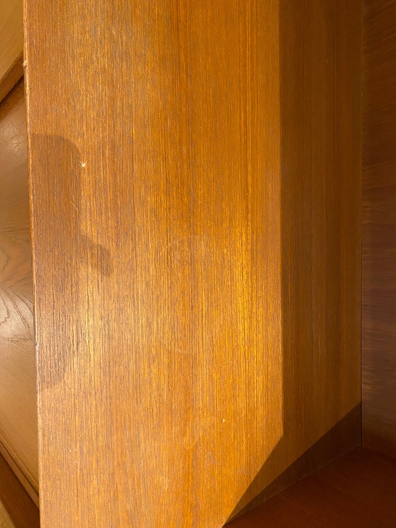 Vintage Mid Century Danish Teak Bookcase Sliding Doors