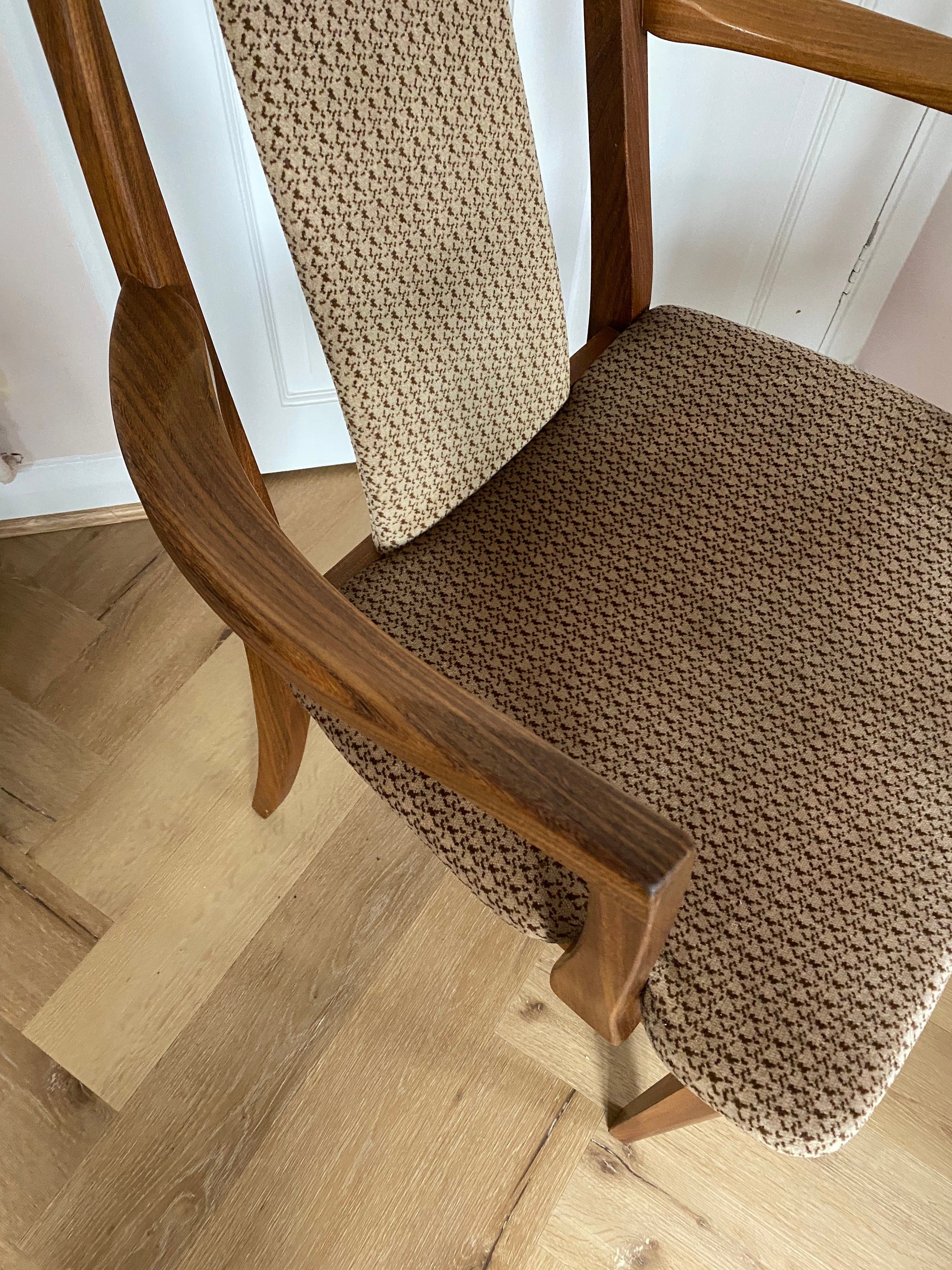 Mid century G Plan teak upholstered dining carver chair