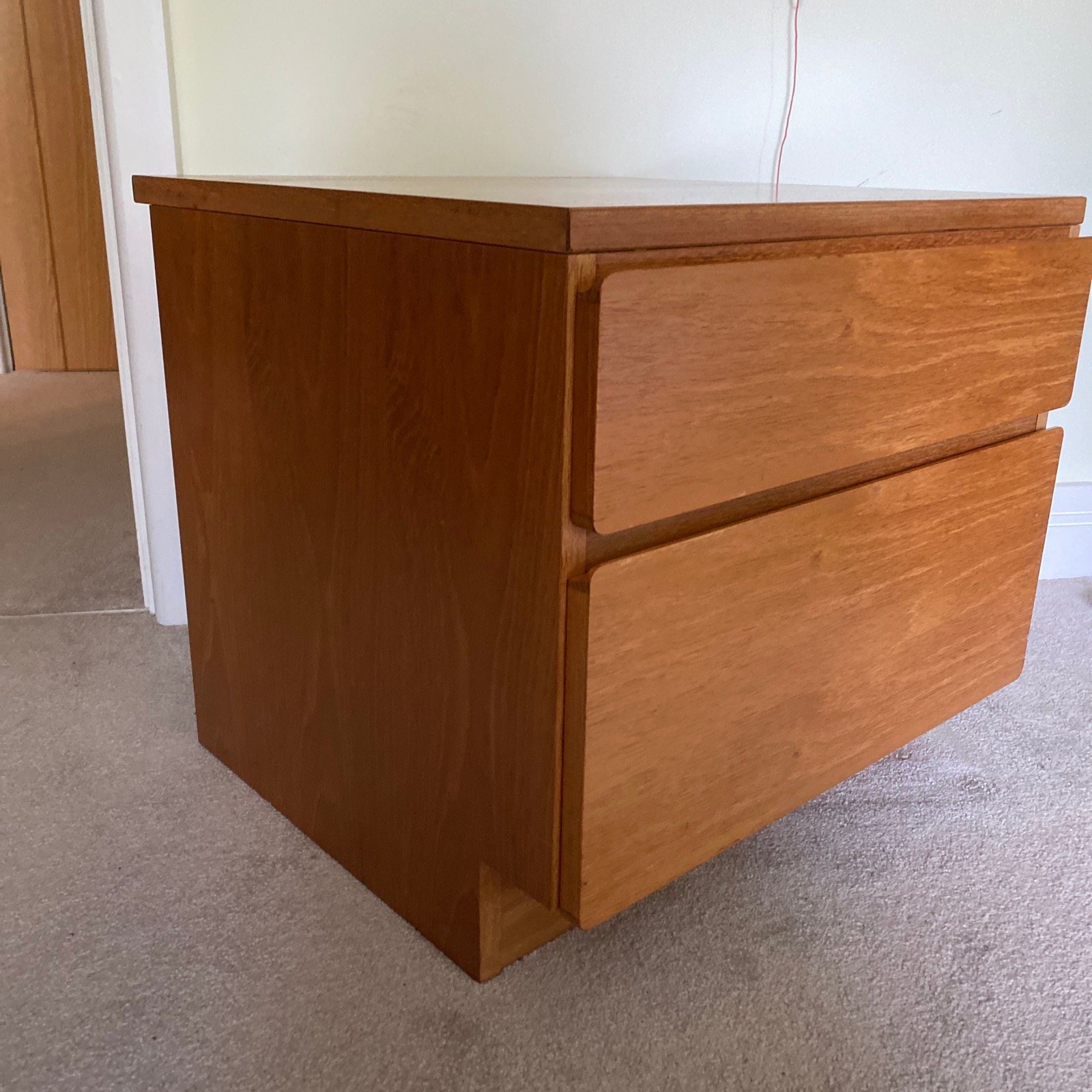 Mid Century Teak Beaver And Tapley Two Drawer Chest Bedside Table