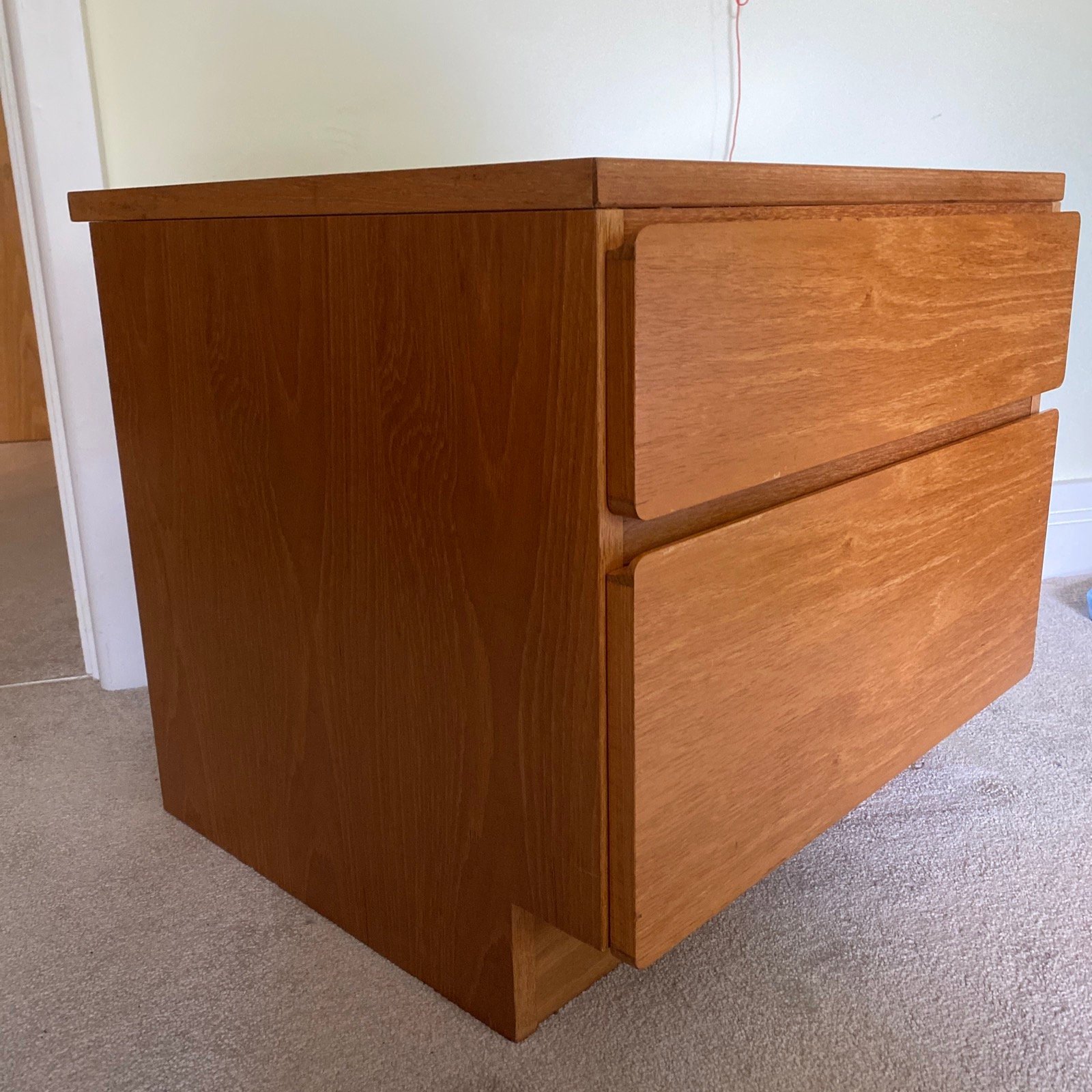 Mid Century Teak Beaver And Tapley Two Drawer Chest Bedside Table