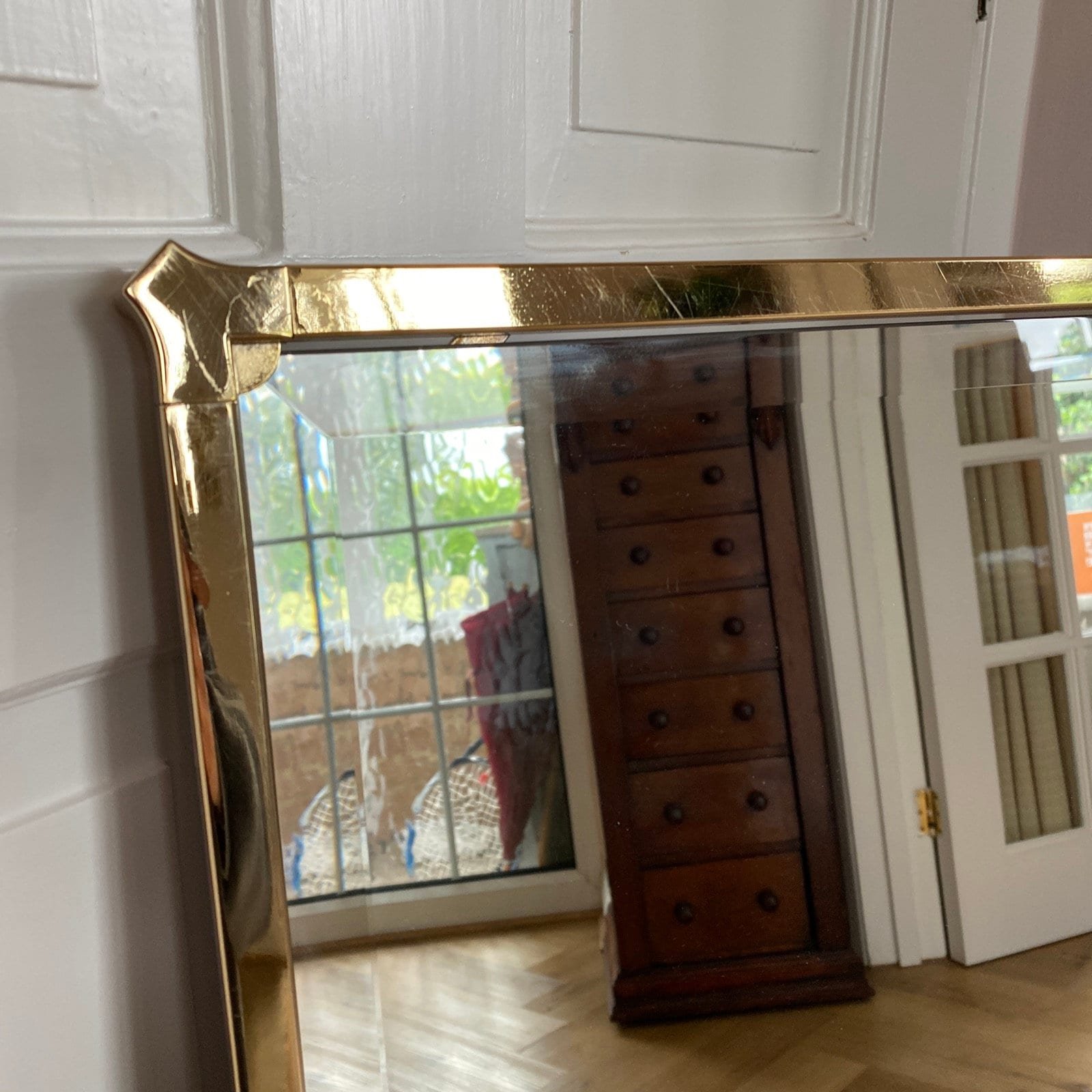 Kesterport For Harrods Vintage 1980s Brass Rectangular Wall Mirror