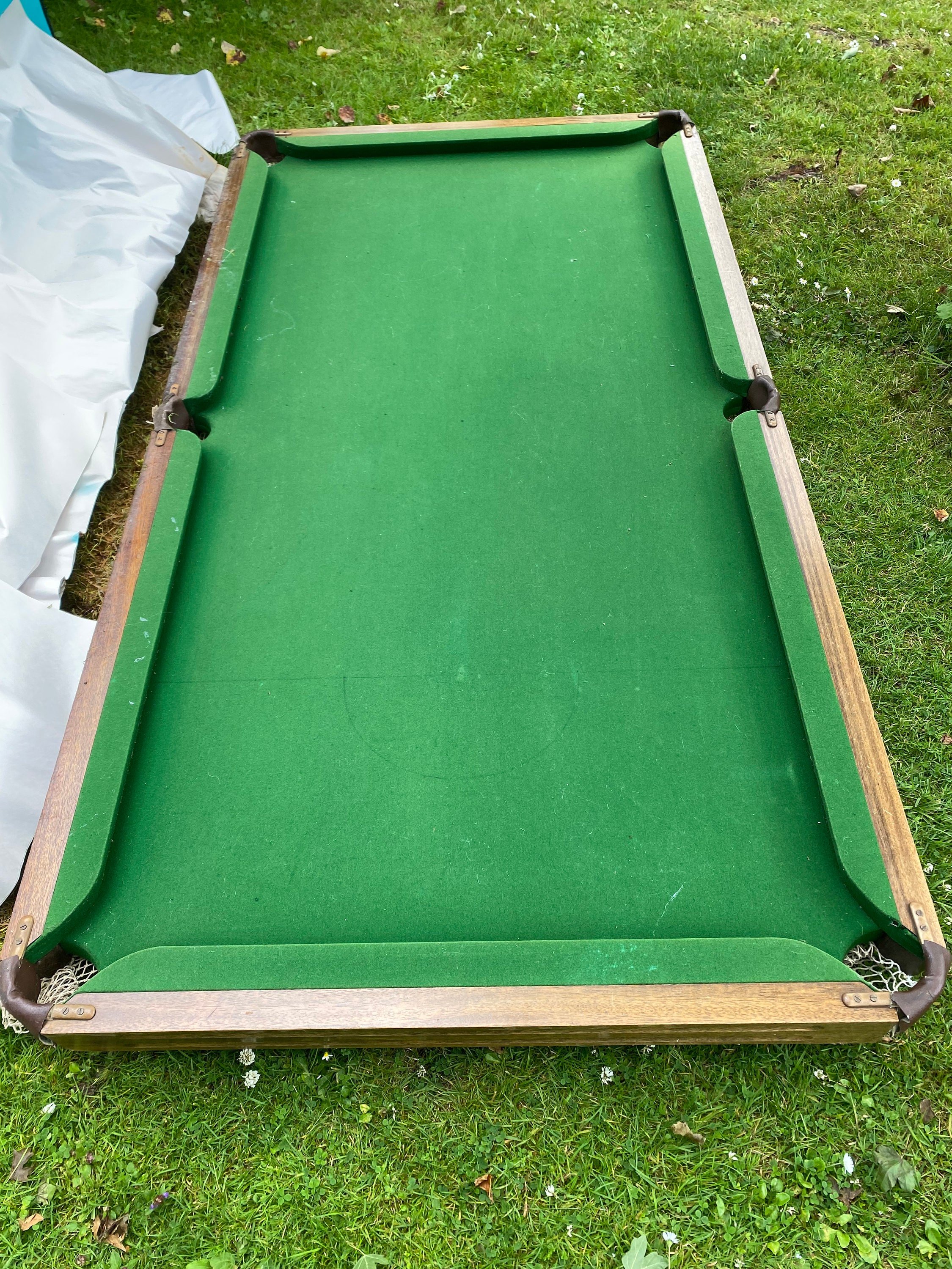 Antique 6ft snooker pool table solid oak slate bed