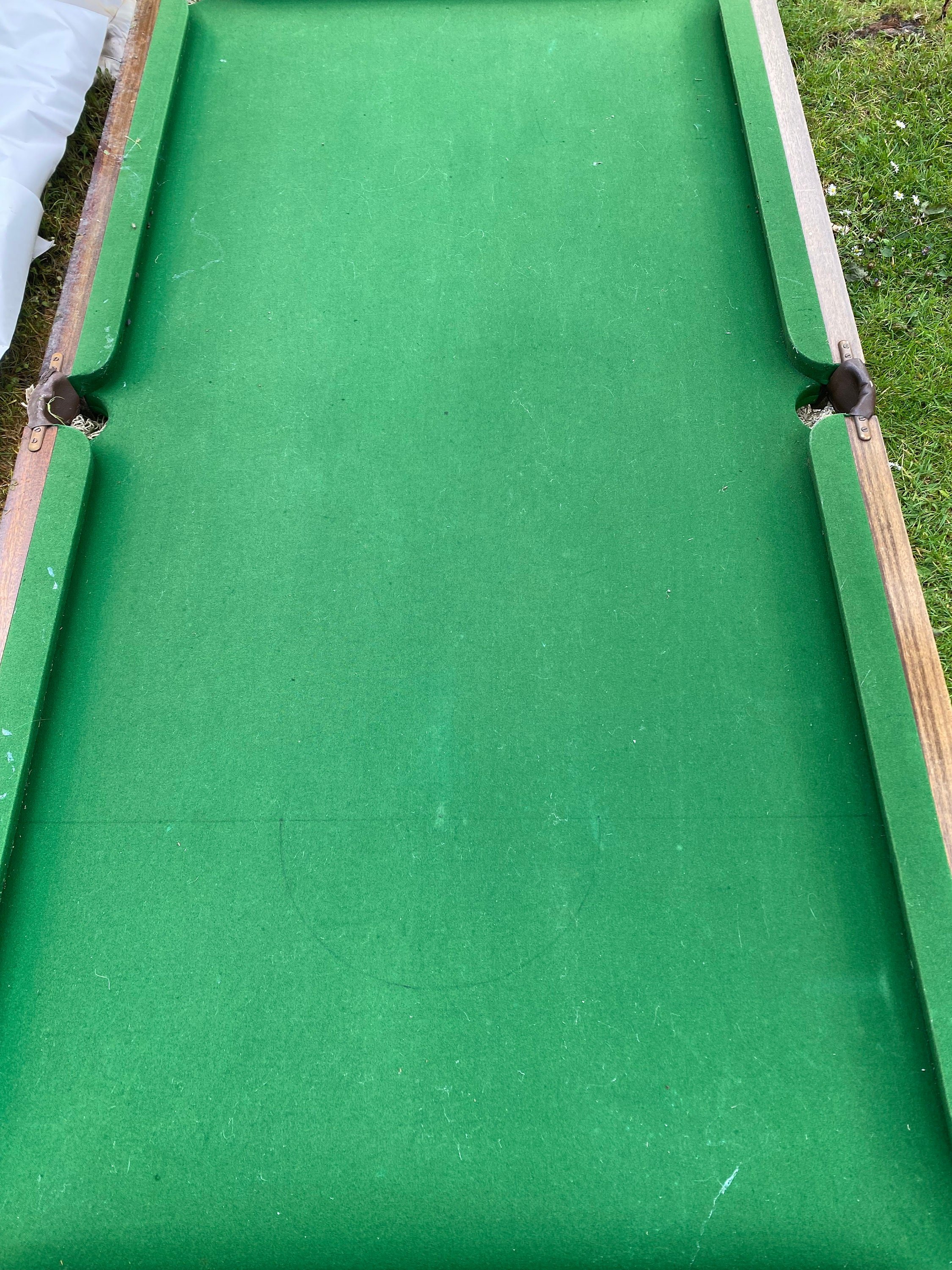 Antique 6ft snooker pool table solid oak slate bed