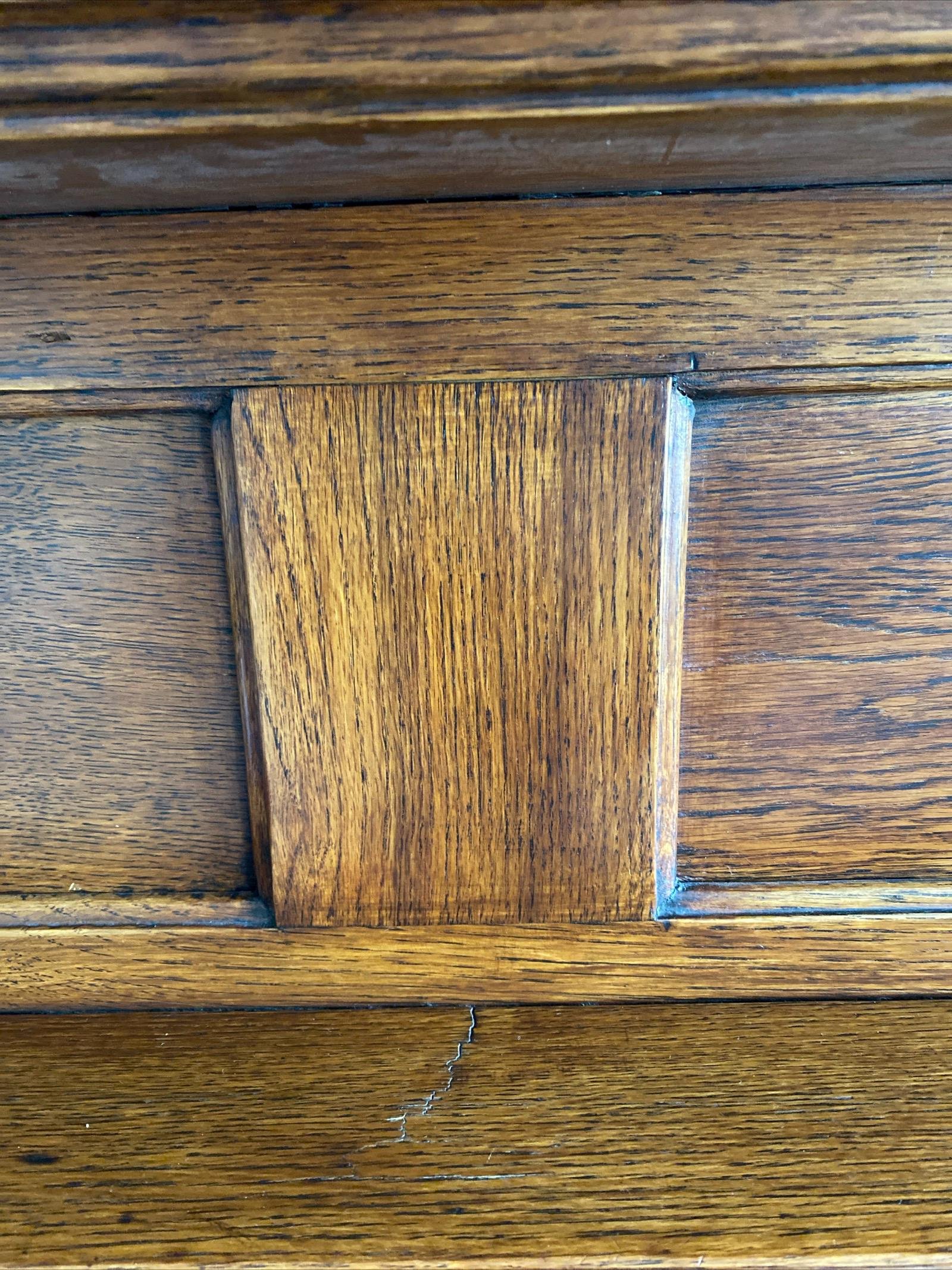 Antique 1920s Solid Oak Fireplace Mantel Surround