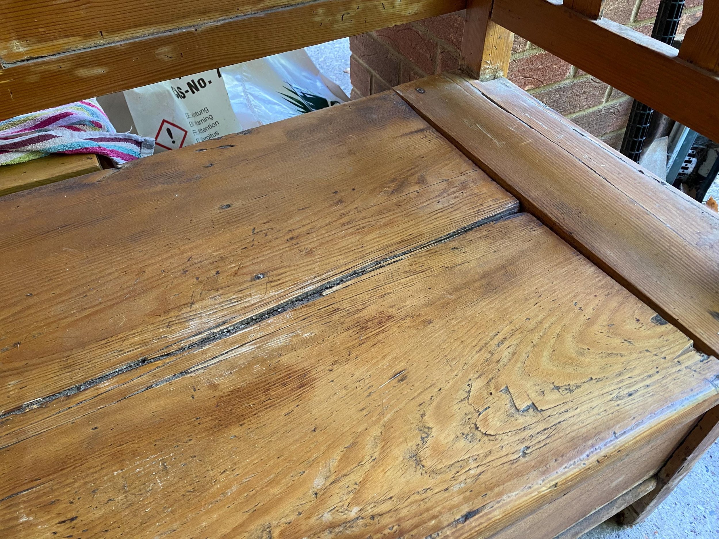 Reclaimed Antique Victorian Pine Monks Bench Settle With Storage