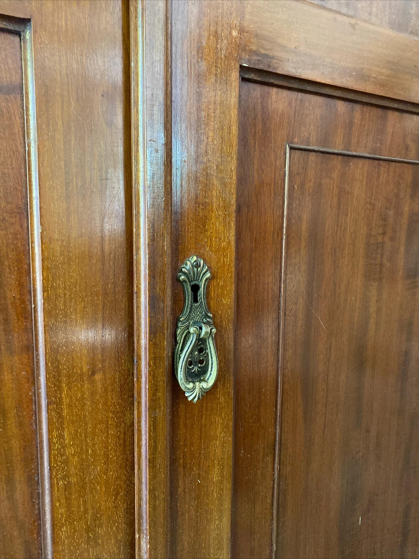 Edwardian Mahogany Double Gentleman’s Wardrobe