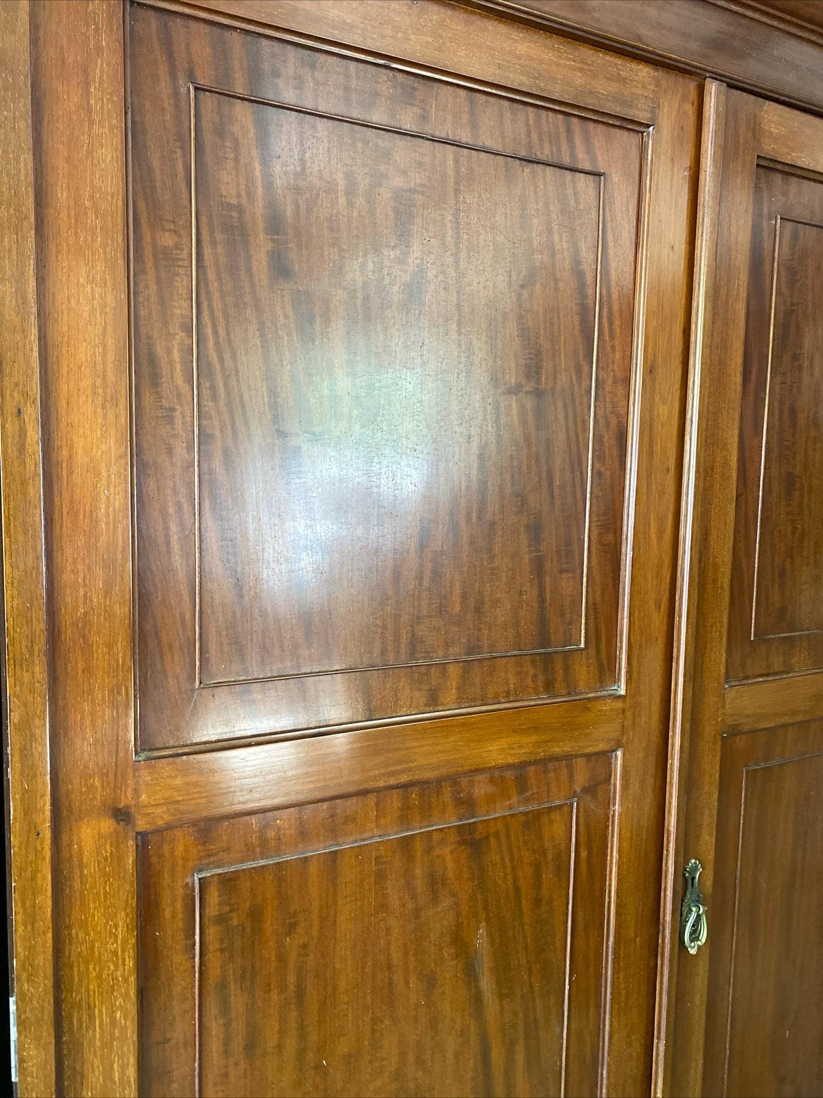 Edwardian Mahogany Double Gentleman’s Wardrobe