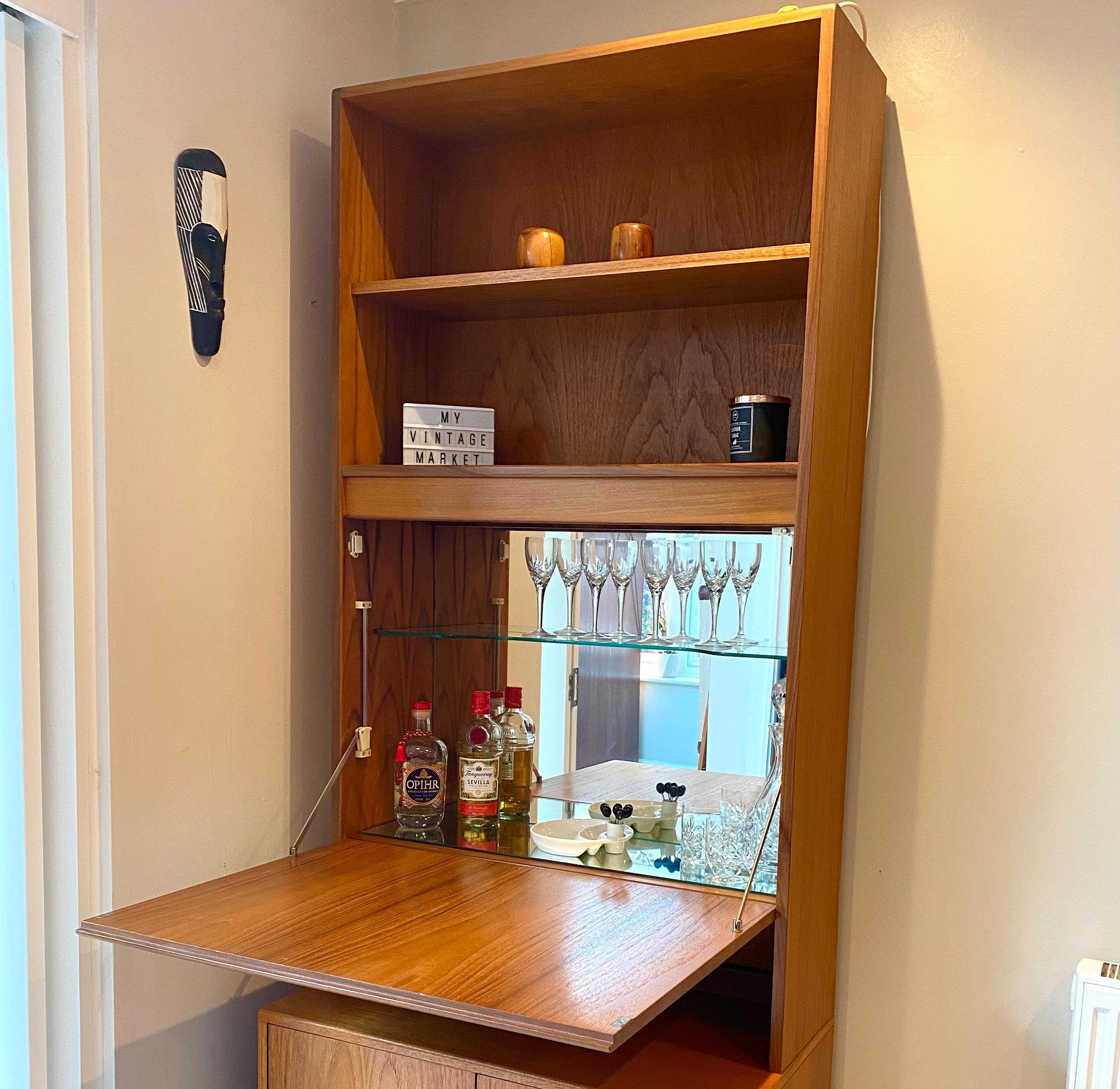 Vintage mid century G Plan E Gomme Fresco teak drinks cabinet