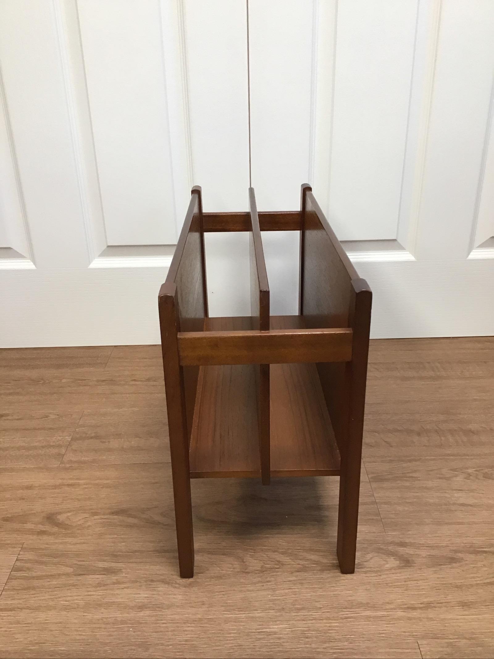 Mid Century 1960s Danish Style Teak Magazine Rack