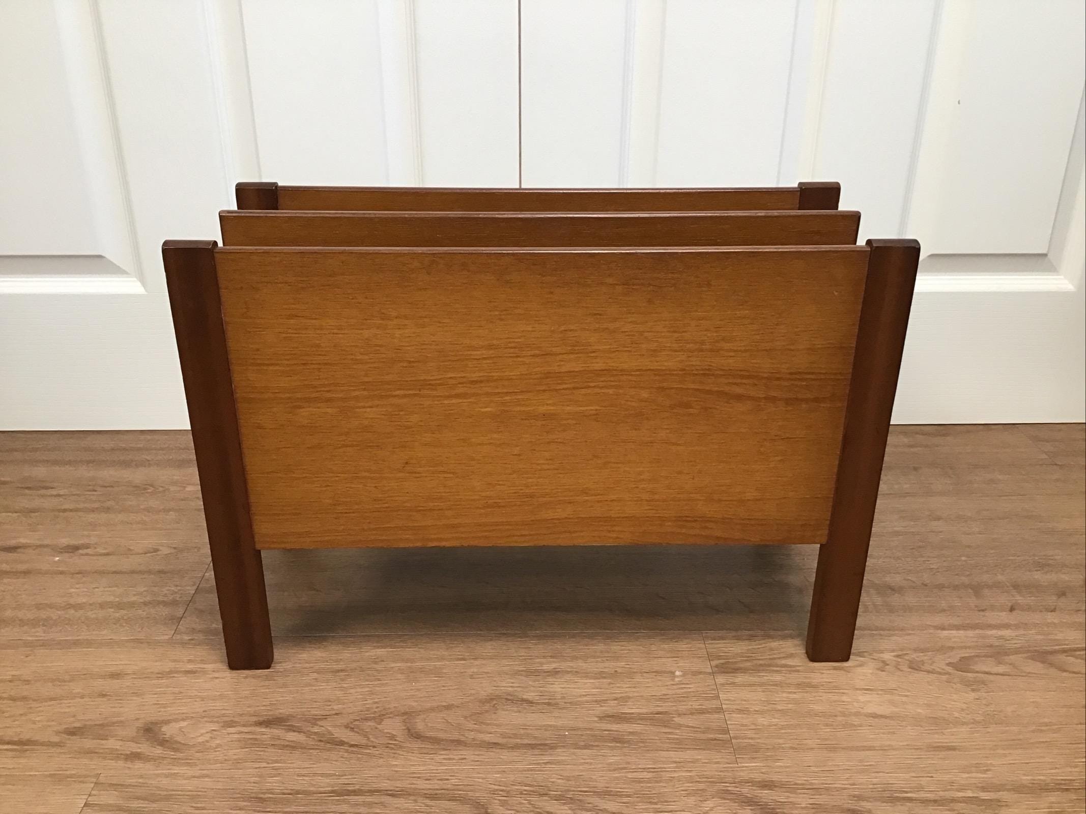 Mid Century 1960s Danish Style Teak Magazine Rack