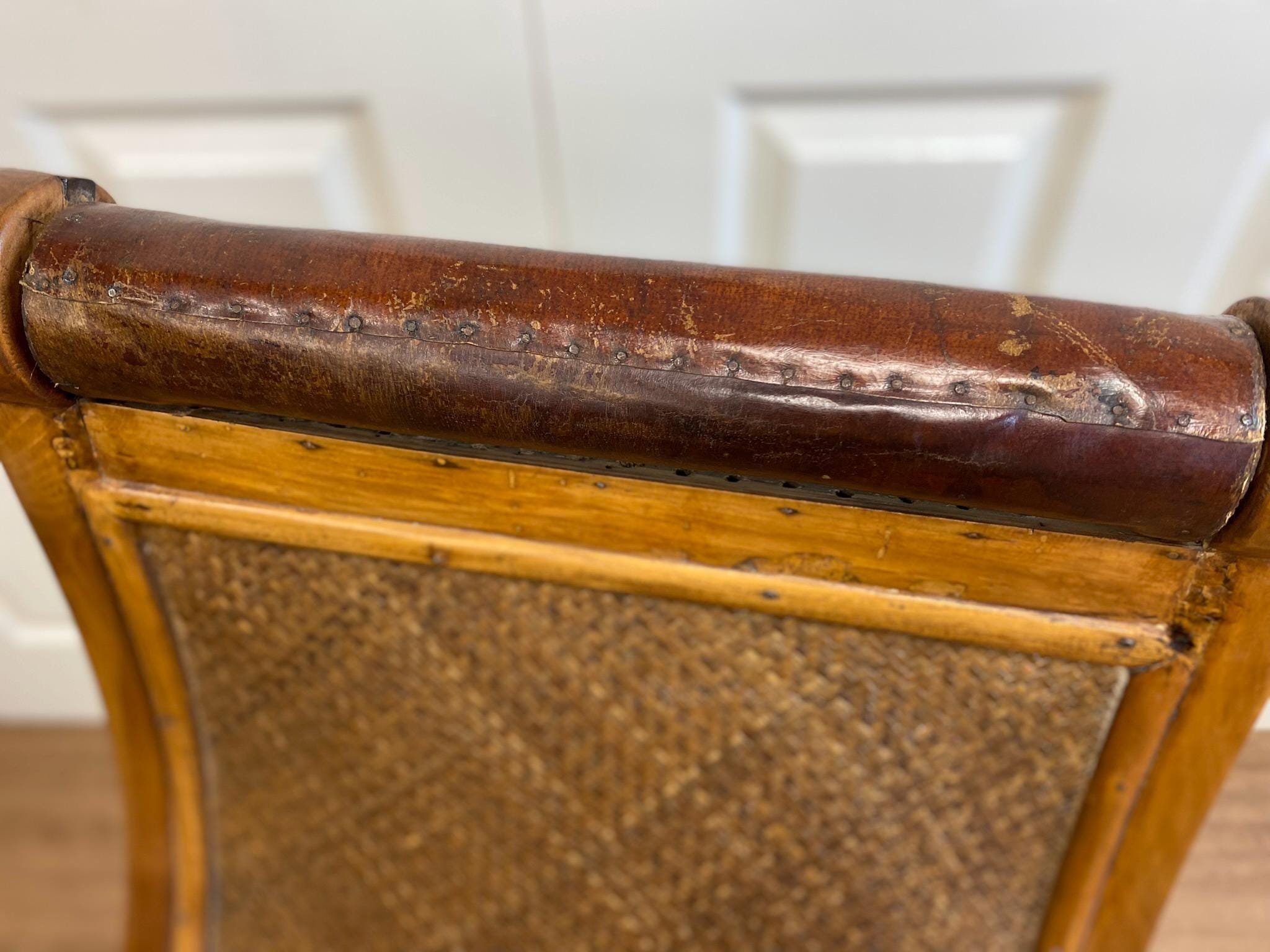 Antique Victorian 19th Century Walnut Caned Lincoln Rocking Chair
