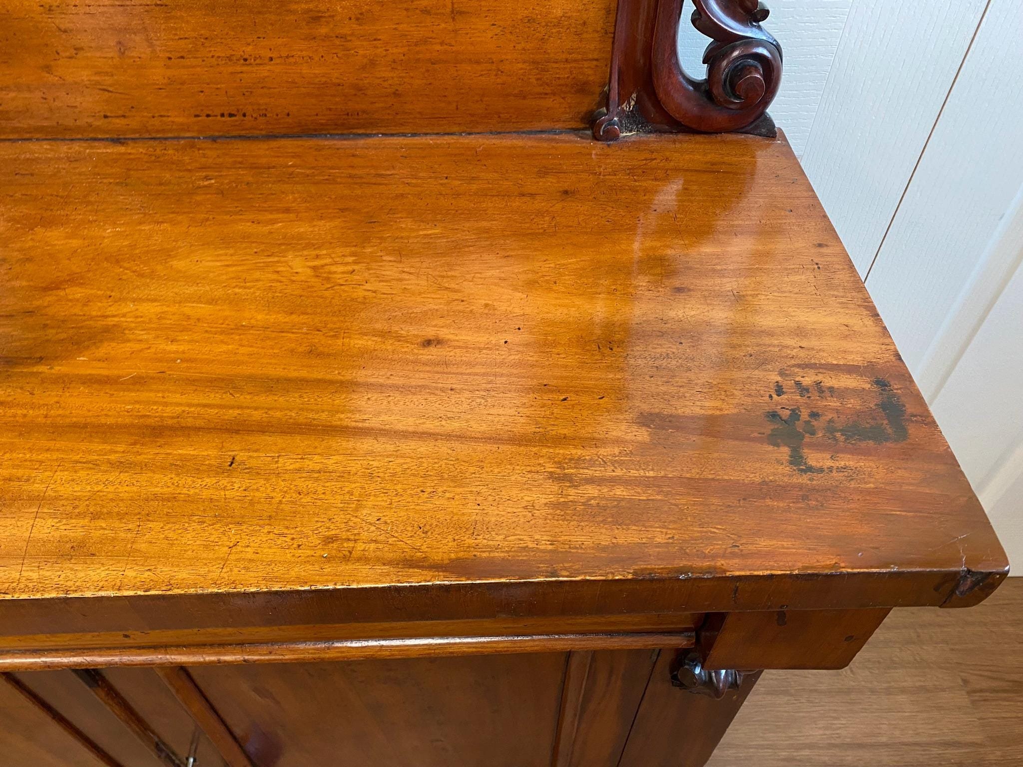 Antique Victorian mahogany chiffonier sideboard