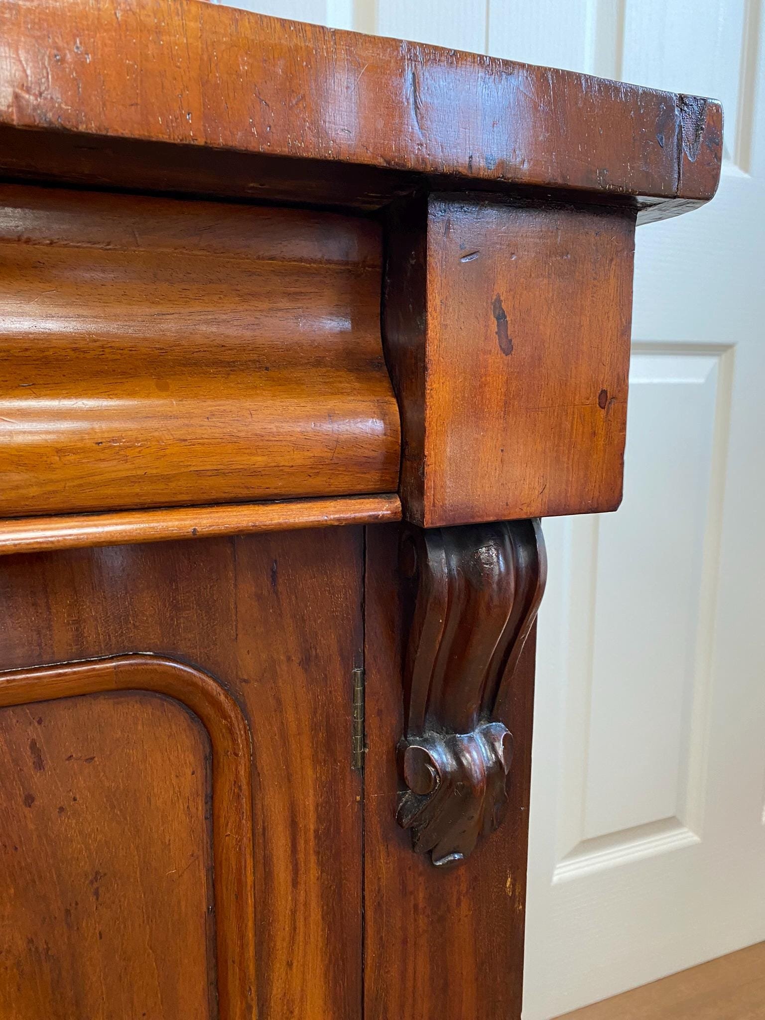 Antique Victorian mahogany chiffonier sideboard