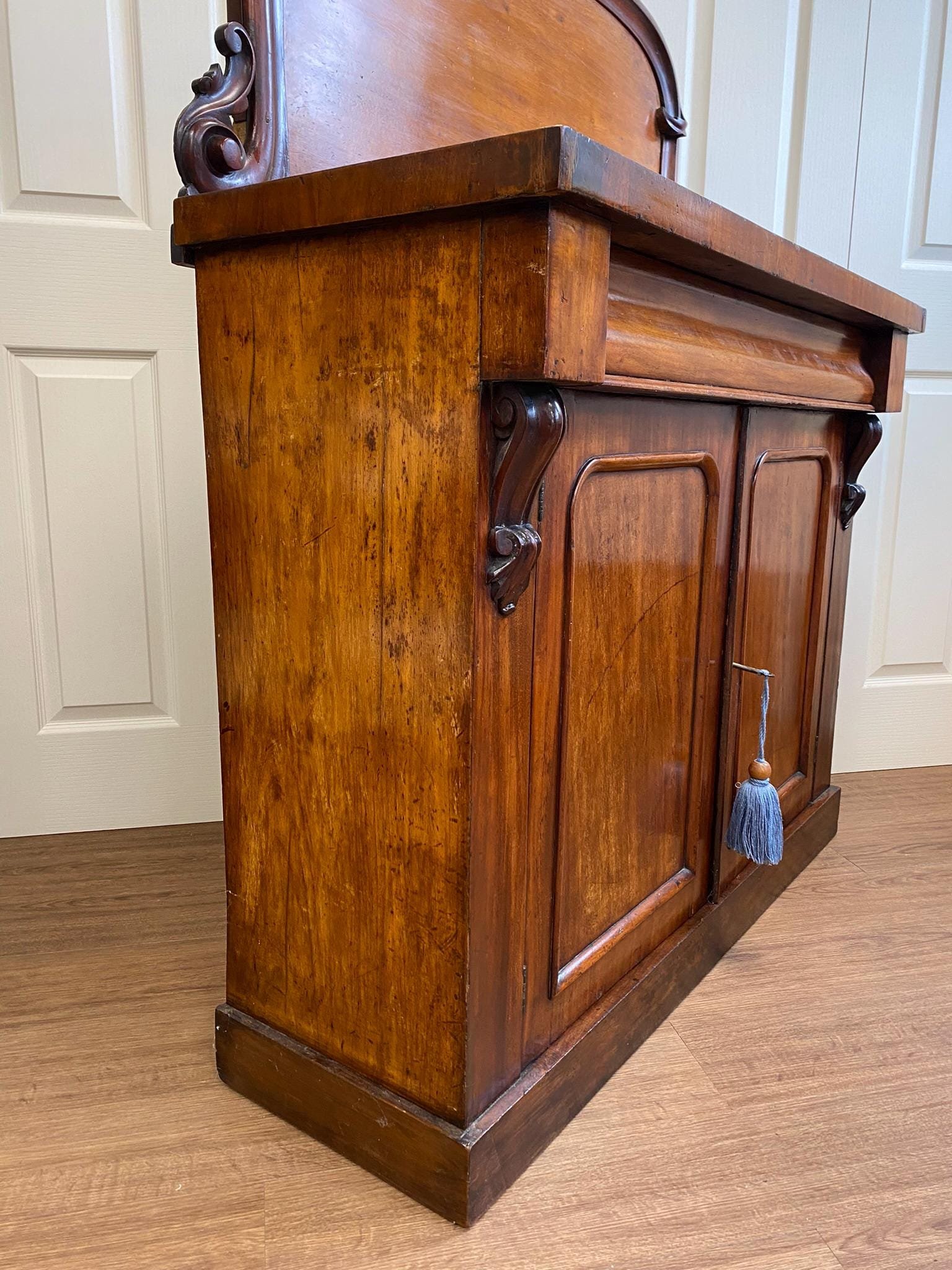Antique Victorian mahogany chiffonier sideboard