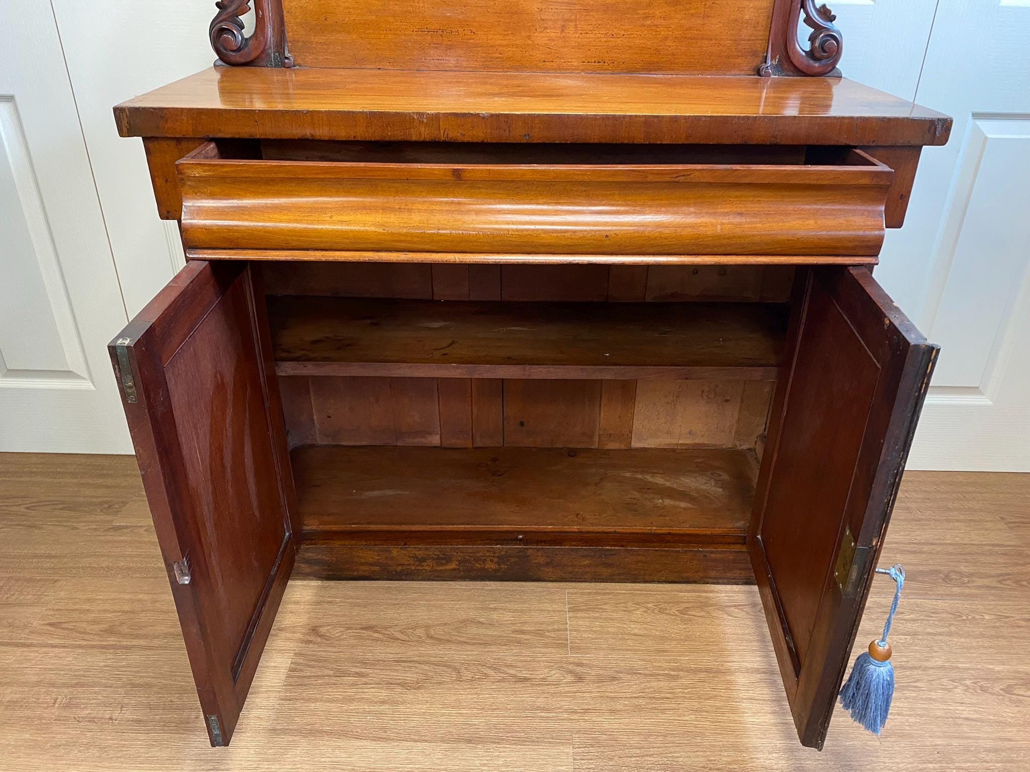 Antique Victorian mahogany chiffonier sideboard