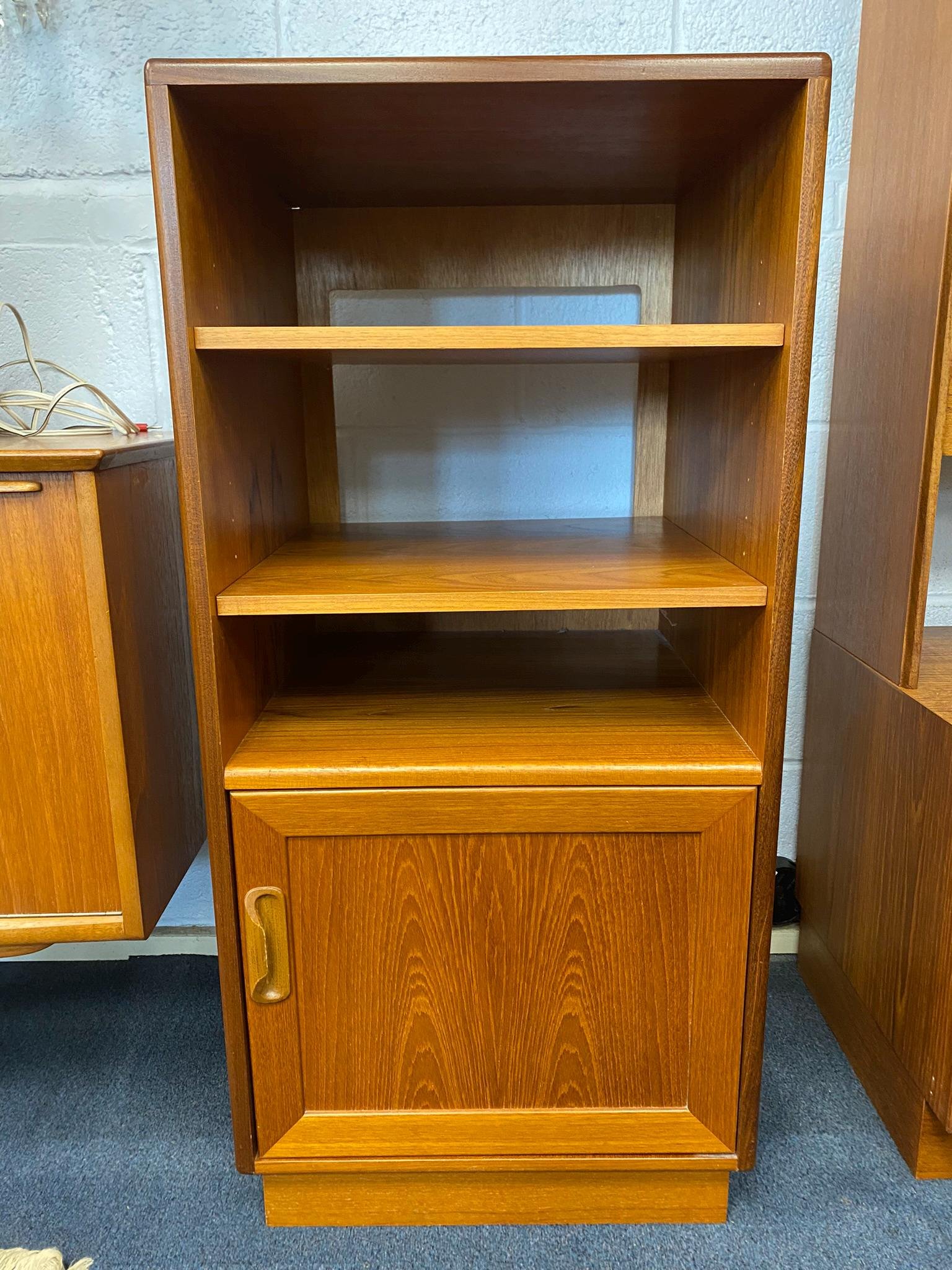 Vintage mid century G Plan Fresco teak record cabinet by E Gomme.